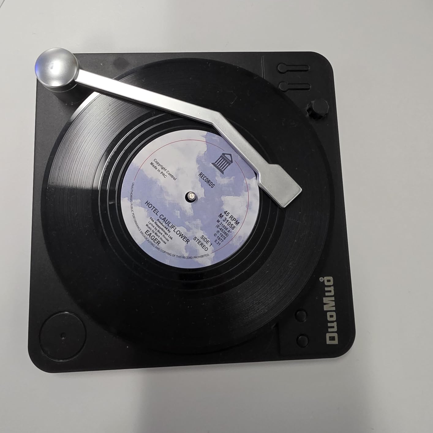 Funny Retro Record Coasters for Drinks with Vinyl Player Holder - Set of 6 Coaster White Elephant Gifts for Music Lovers customer photo 2