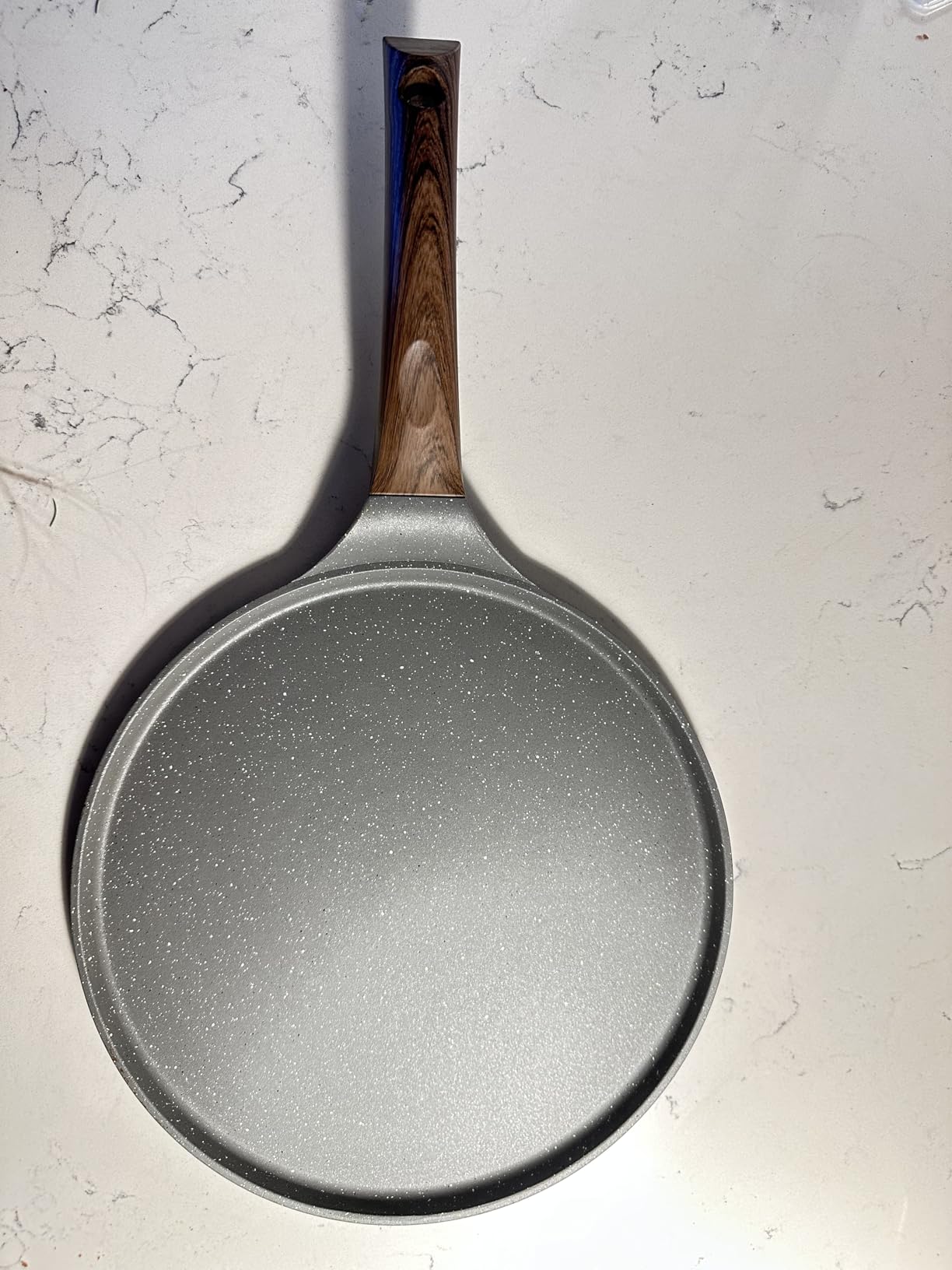 SENSARTE 10 Inch Nonstick Crepe Pan Granite Coating Pancake Pan Gray | Swiss Granite Coating Dosa Pan Pancake Flat Skillet Tawa Griddle with Stay-Cool Handle, Induction Compatible customer photo 2