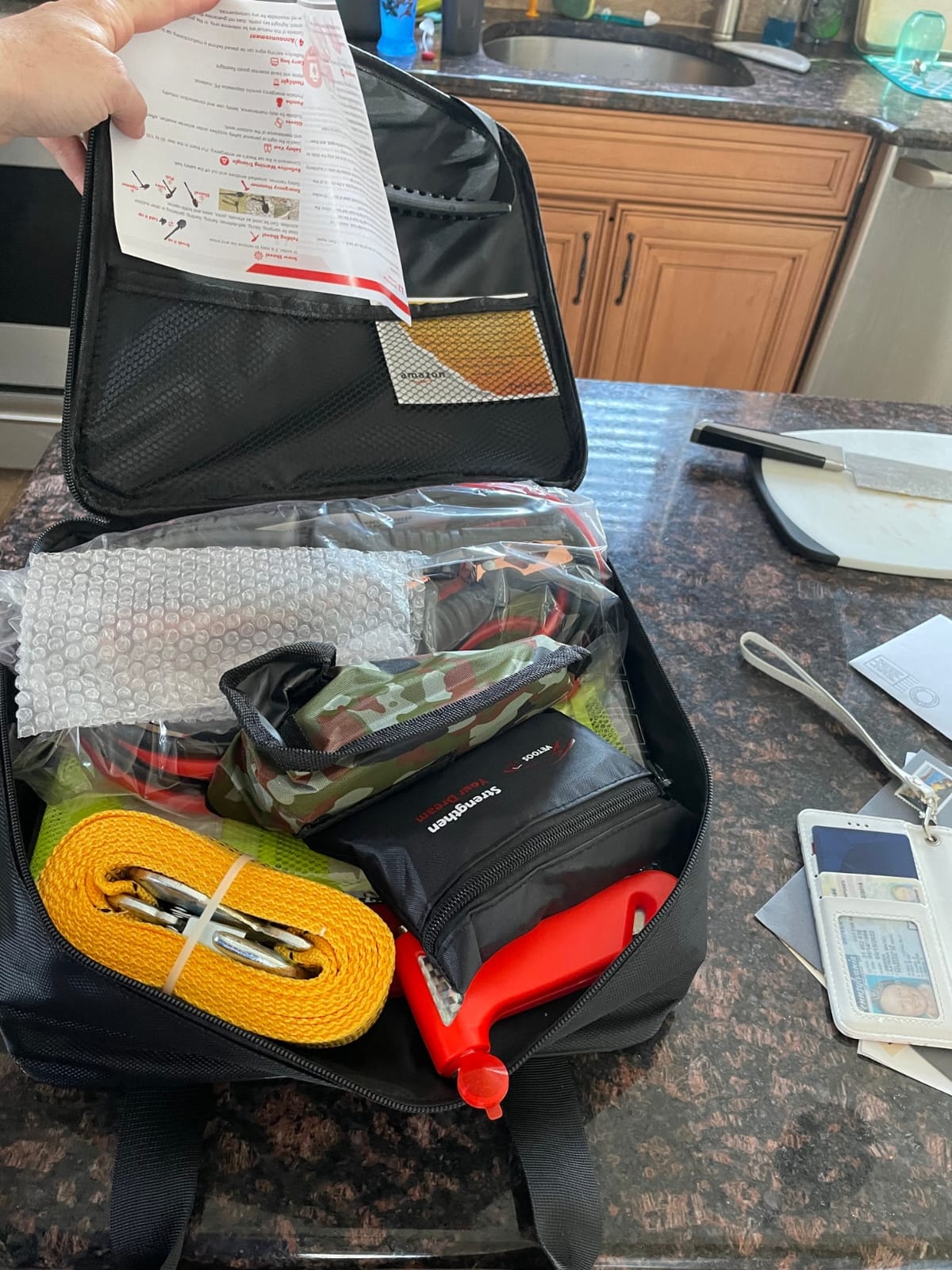 Car Roadside Emergency Kit, Auto Vehicle Safety Kits, with Jumper Cables customer photo 2