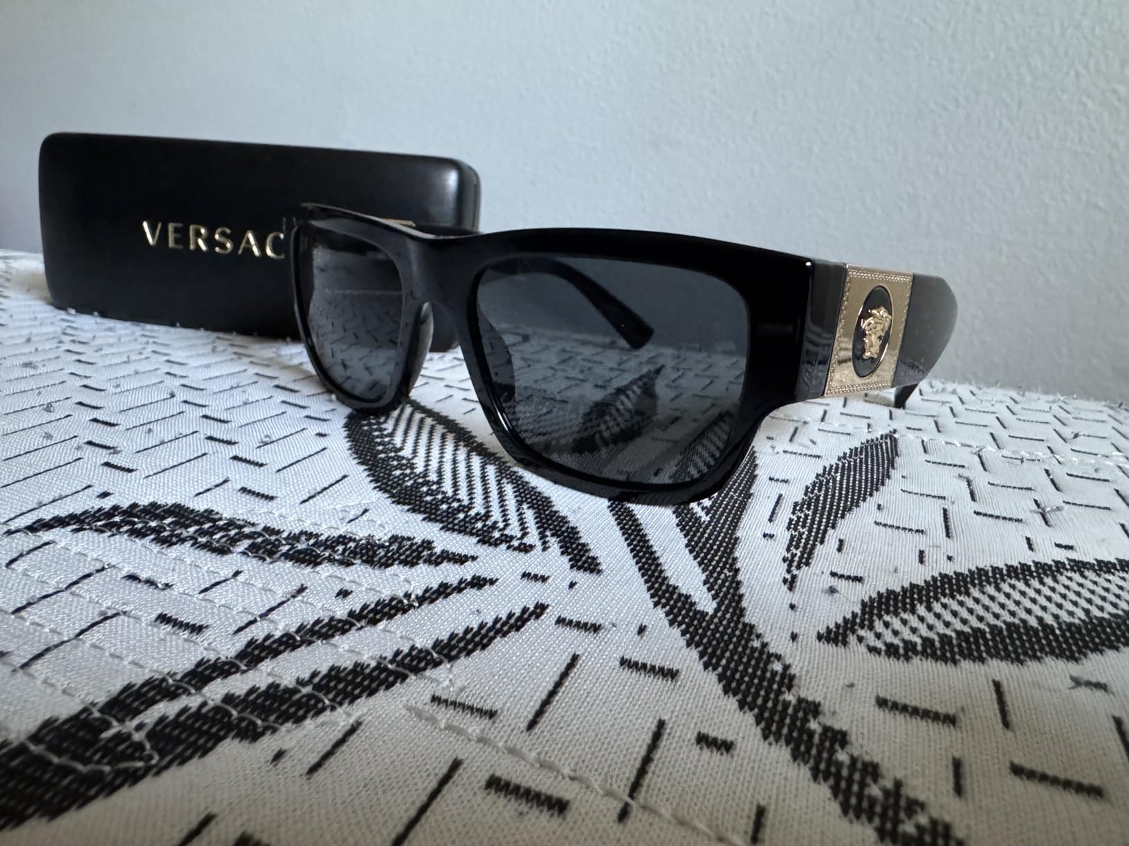 Versace Man Sunglasses Black Frame, Dark Grey Lenses, 56MM customer photo 1