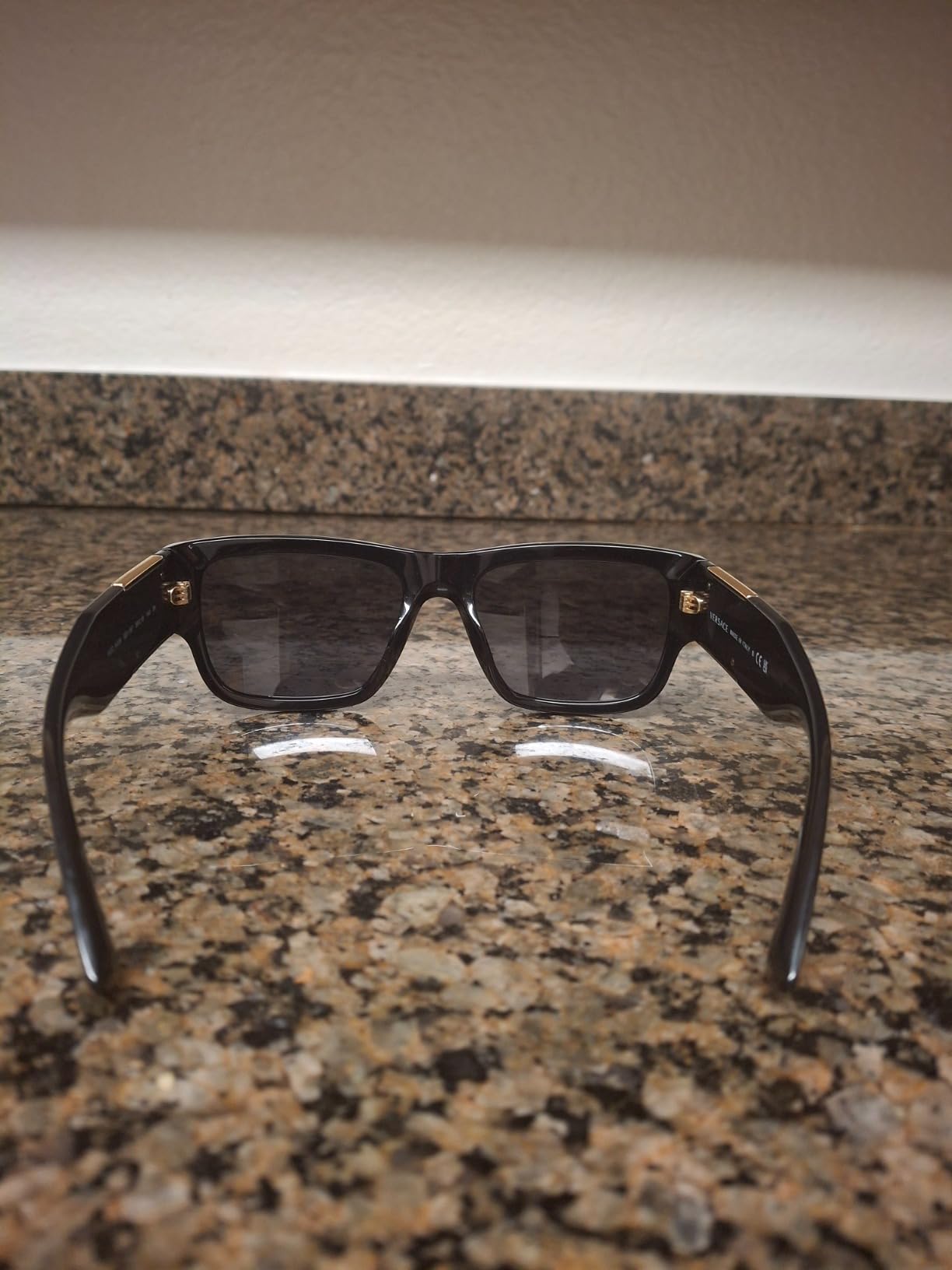 Versace Man Sunglasses Black Frame, Dark Grey Lenses, 56MM customer photo 2
