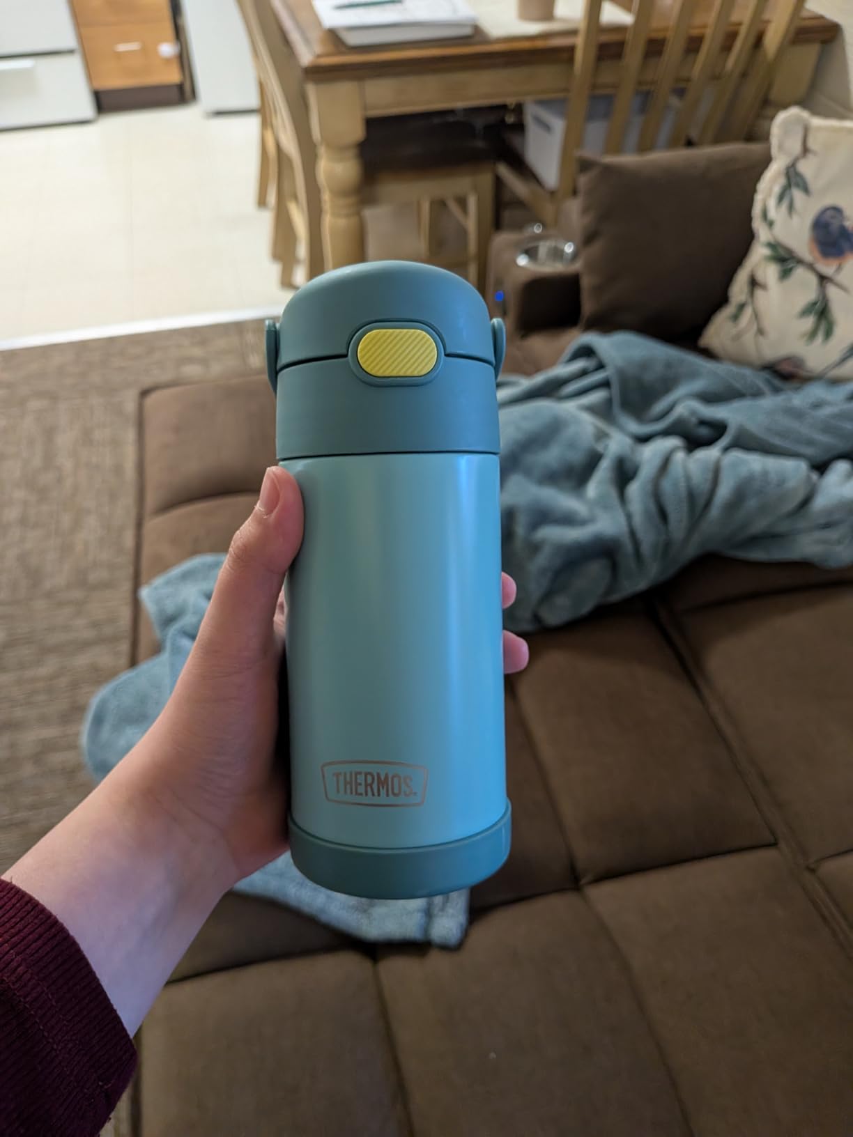 THERMOS FUNTAINER Water Bottle with Straw, 12oz, Blue/Green, Kids Stainless Steel Insulated Water Bottle, Keeps Drinks Cold Longer for School & Play, BPA-Free customer photo 2