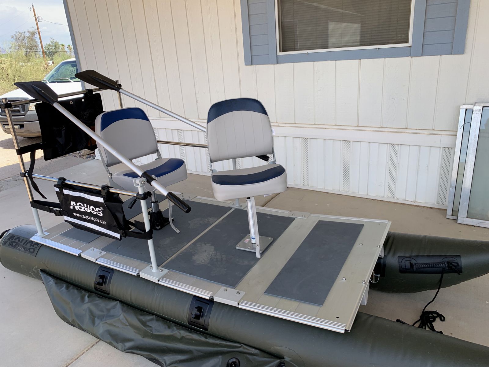 AQUOS 11.5ft Heavy-Duty for Two Series Inflatable Pontoon Boat | Stainless Guard Bar, Folding Swivel Seat, Aluminum Floor, 800lb Capacity, EVA Anti-Slip, 4 Air Chambers customer photo 2