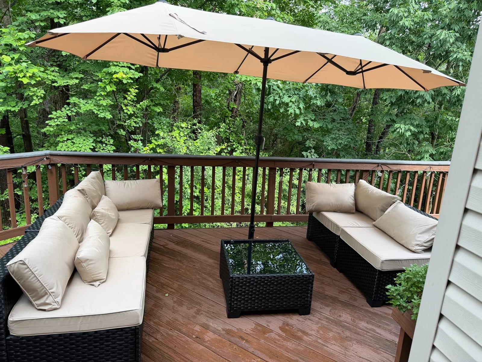 Rattaner Patio Sectional 6 Pieces All-Weather Wicker Patio Furniture Set Outdoor Sectional with Glass Table Non-Slip Cushions and Waterproof Cover, Khaki customer photo 2