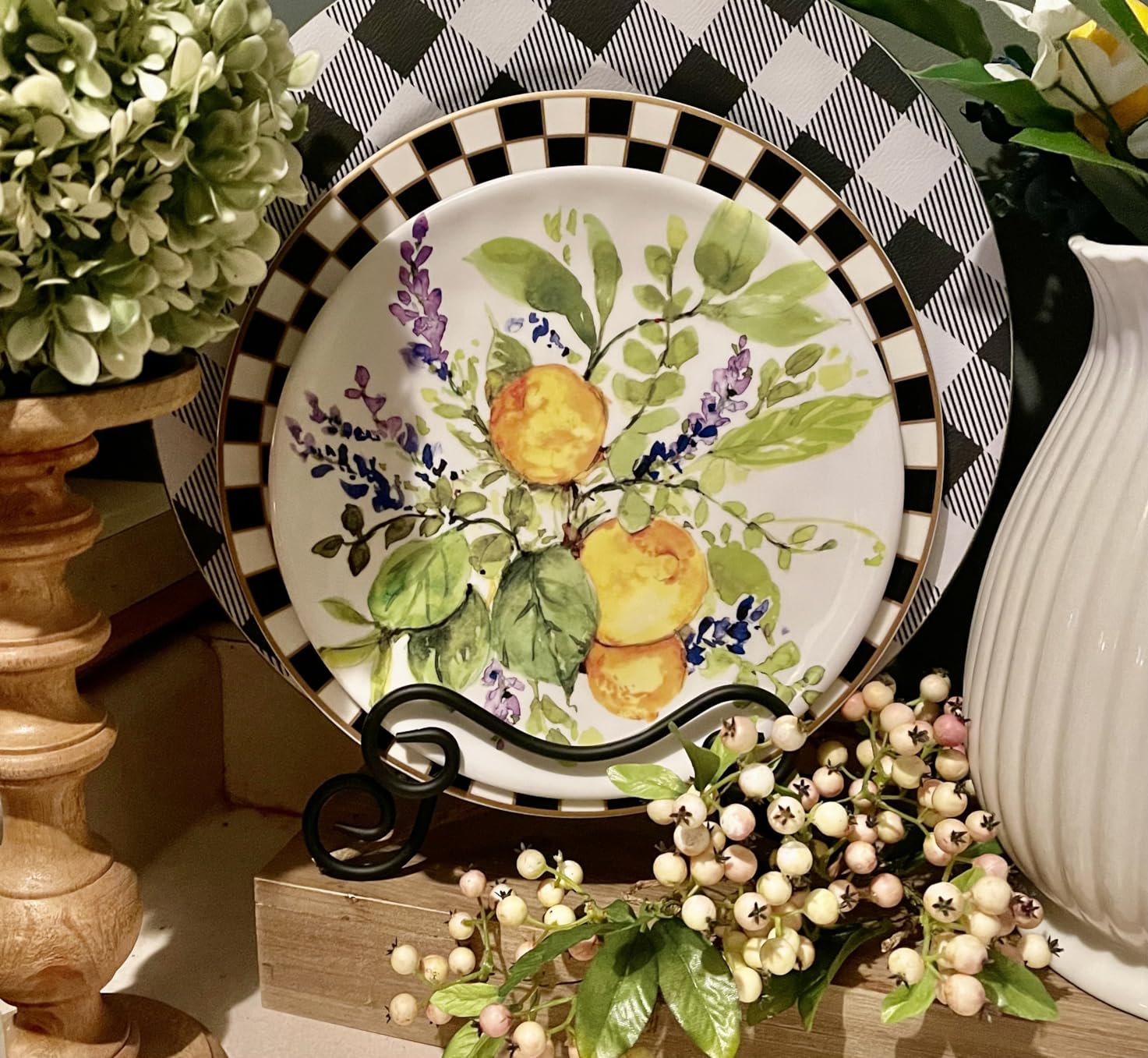 Lemon Zest 12-Piece Melamine Dinnerware Set, Service for 4 - Unbreakable Outdoor Plates & Bowls for Patio Dining, Summer BBQs, Poolside Meals, Picnics, Everyday Family Use & Entertaining customer photo 2