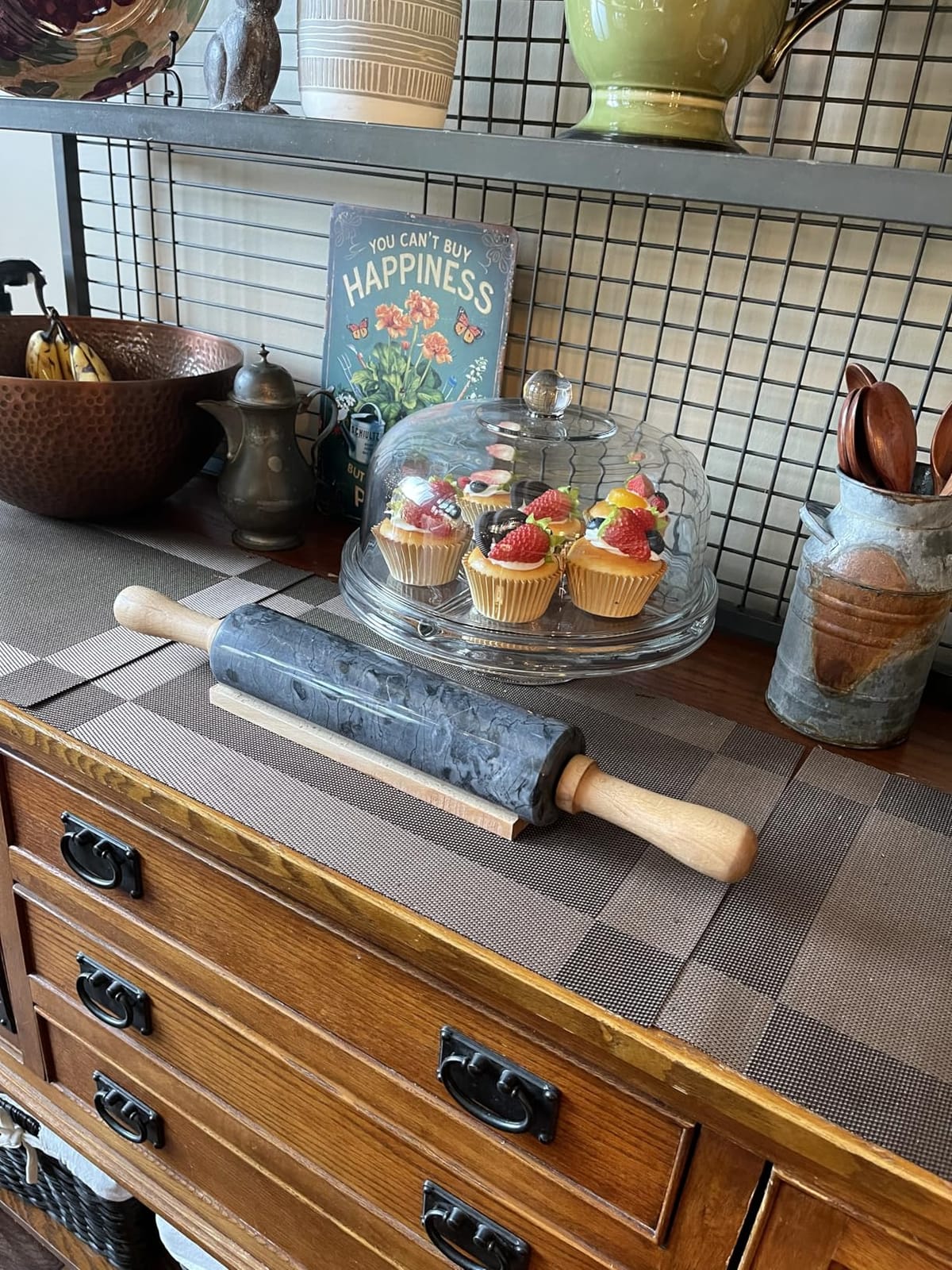 Marble Rolling Pin with Wooden Cradle Thick Handle Set for Baking, 18.5 inch Premium Quality Polished Roller for Pizza Dough, Fondant, Pie Crust, Non-Stick Surface Easy to Clean (White) customer photo 1
