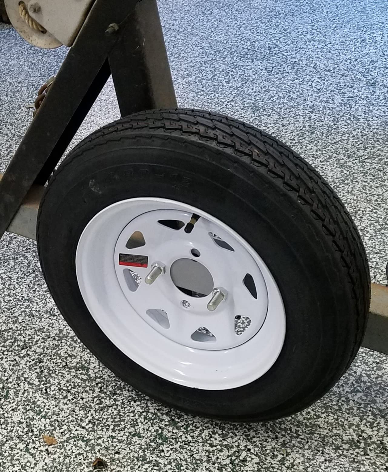 FIERYRED Trailer Spare Tire Mount,120LBS Spare Tire Carrier for Trailer,Utility Trailer and Boat, Tire Holder Bracket Fits 4 & 5 Lugs Wheels, Hold 3.94