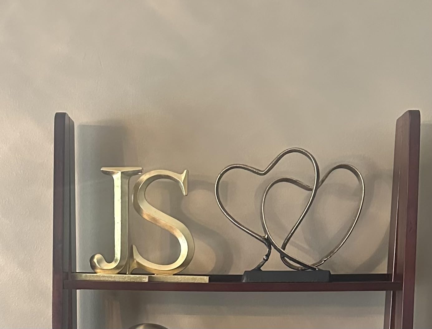 DCAPILLA Wedding Anniversary Couples Gift - Two Hearts and Cross Iron Sculpture, Heart Decoration Gift for Her and Him, 1st to 50th or 60th Anniversary, Includes Present Box and Poem Card customer photo 2