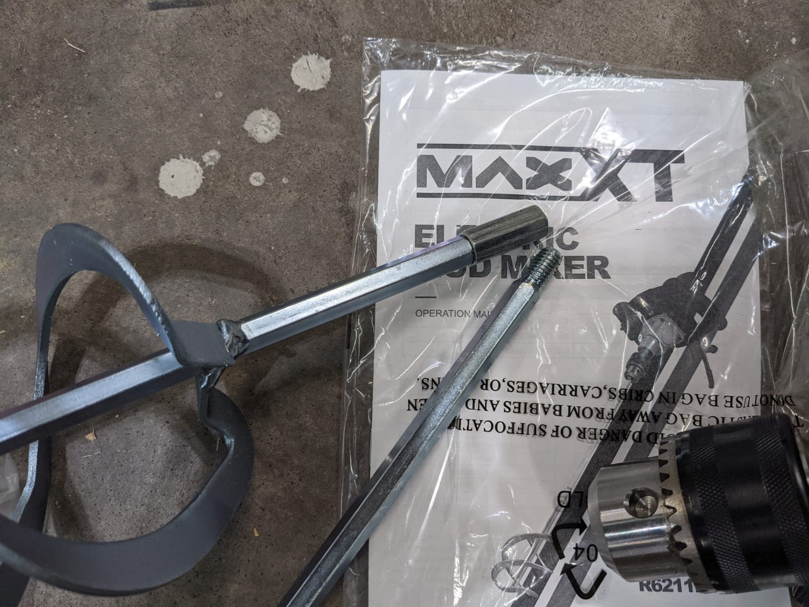 MAXXT Mixer 13A Single Paddle Concrete Mortar Mixer, 5/8