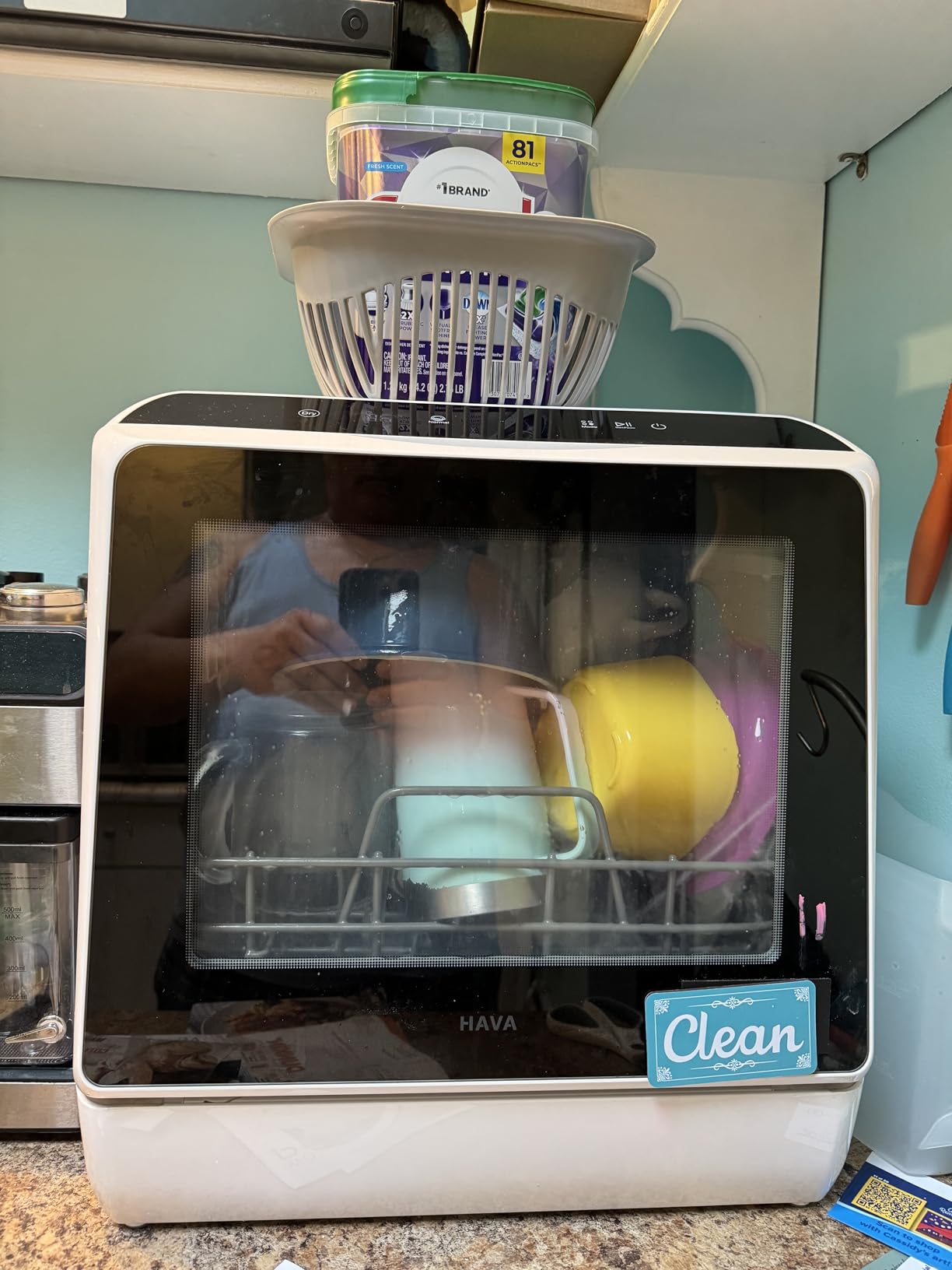 HAVA Countertop Dishwasher, 6 Programs Portable Dishwasher with Water Tank | No Hookup Needed, 167 degrees F High-Temperature Washing, Baby Care & Hot Air Drying Function for Homes, Apartments and RVs customer photo 1