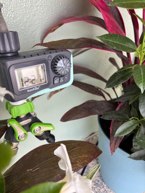 RAINPOINT Sprinkler Timer, Programmable Water Timer for Garden Hose, Outdoor Soaker Hose Timed with Rain Delay/Manual/Automatic Watering System, Digital Irrigation for Yard, Lawn, 1 Outlet customer photo 2