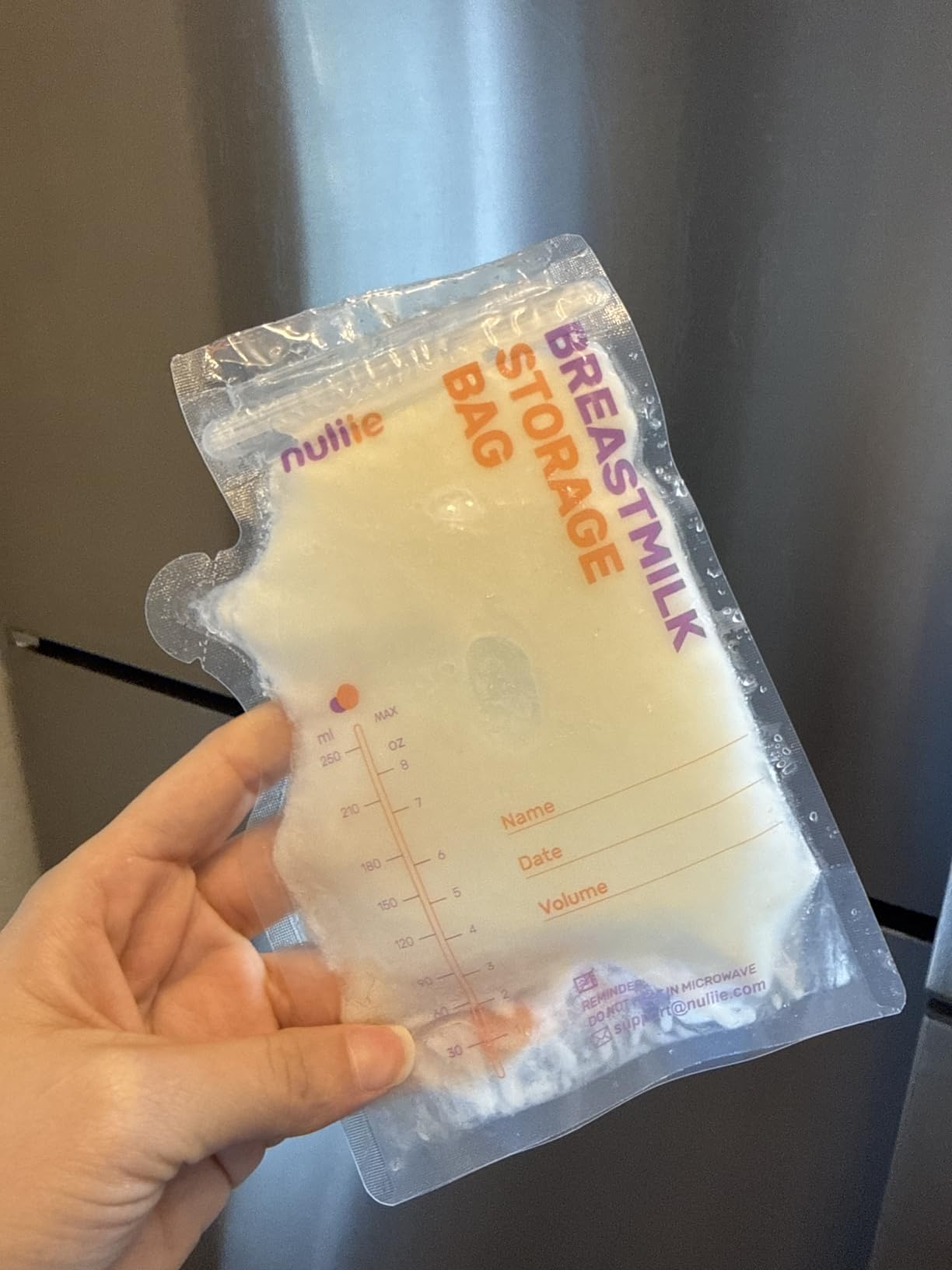 Nuliie 120 Pcs Breastmilk Storage Bags Freezer, 8 OZ Breast Milk Storing Bags, BPA-Free, Milk Storage Bags with Pour Spout for Breastfeeding, Self-Standing Bag, Space Saving Flat Profile customer photo 2