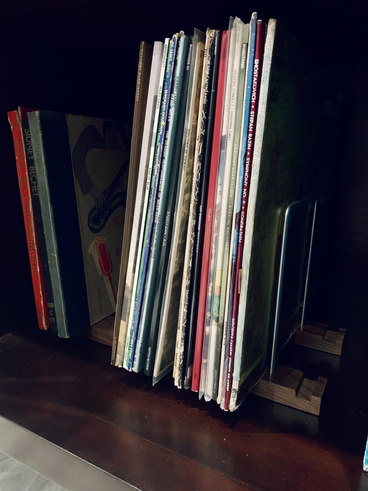 Optage Audio Extended Vinyl Record Storage, 100-150 LP, Solid Walnut Base, Holds 100-150 LPs, five 7mm precision-machined steel supports, 4 adjustable sections, 3-yr warranty customer photo 1