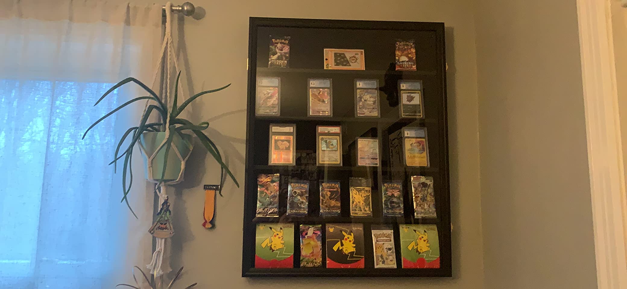 35 Graded Sports Card Wall-Mounted Display Case for Shows, Black customer photo 1