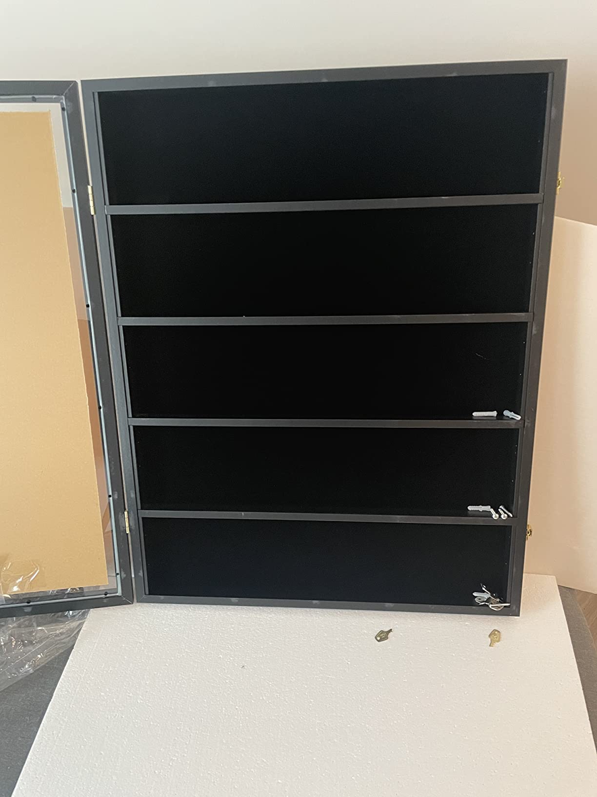 35 Graded Sports Card Wall-Mounted Display Case for Shows, Black customer photo 2