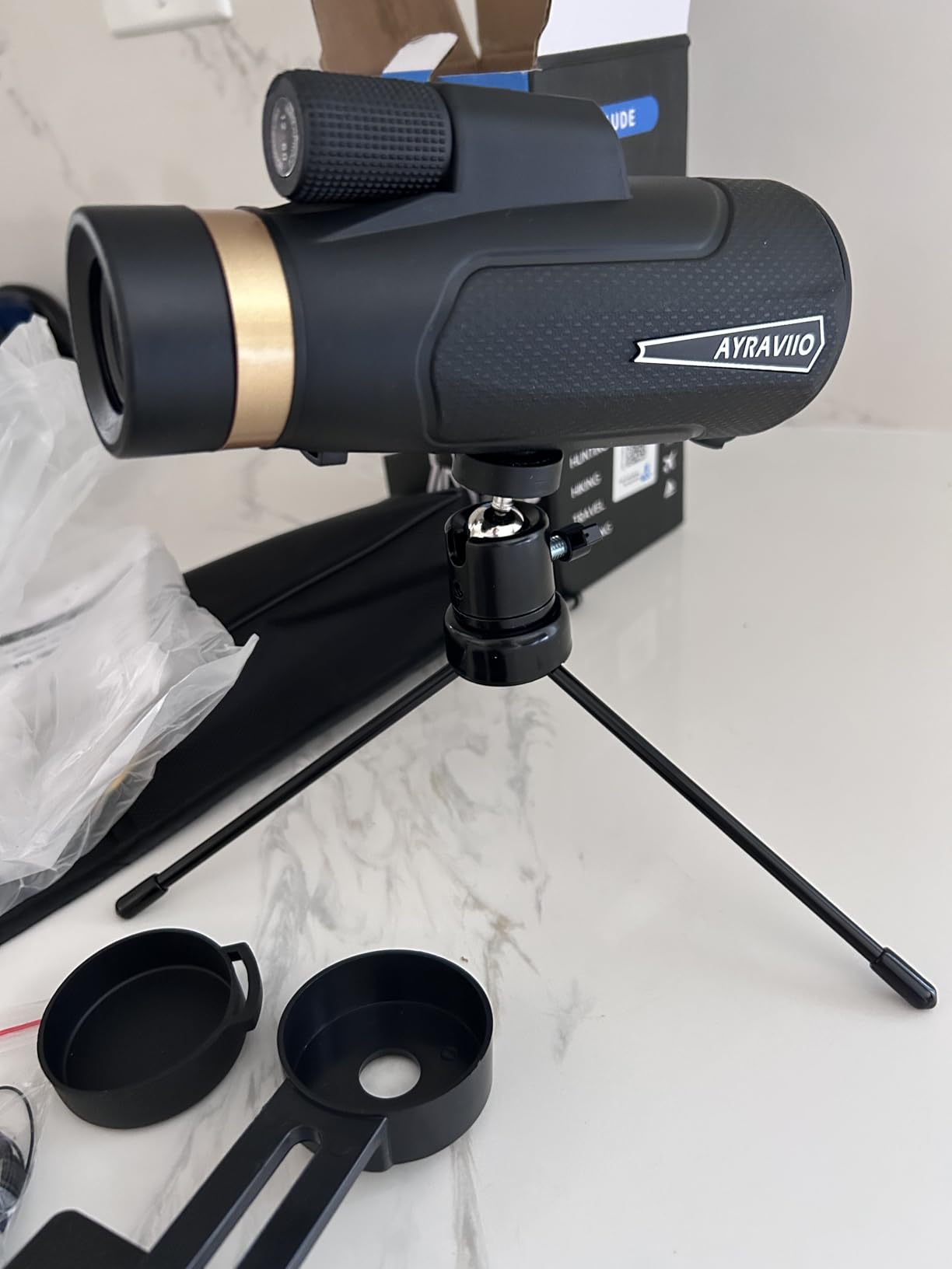 Birthday Gifts for Men Dad Husband Teen, 12x60 Monocular for Outdoor Hiking, Unique Gifts for Fathers Day and Christmas, with Phone Adapter and Tripod, Gifts for Camping Birdwatching Travel Photography Hunt customer photo 1