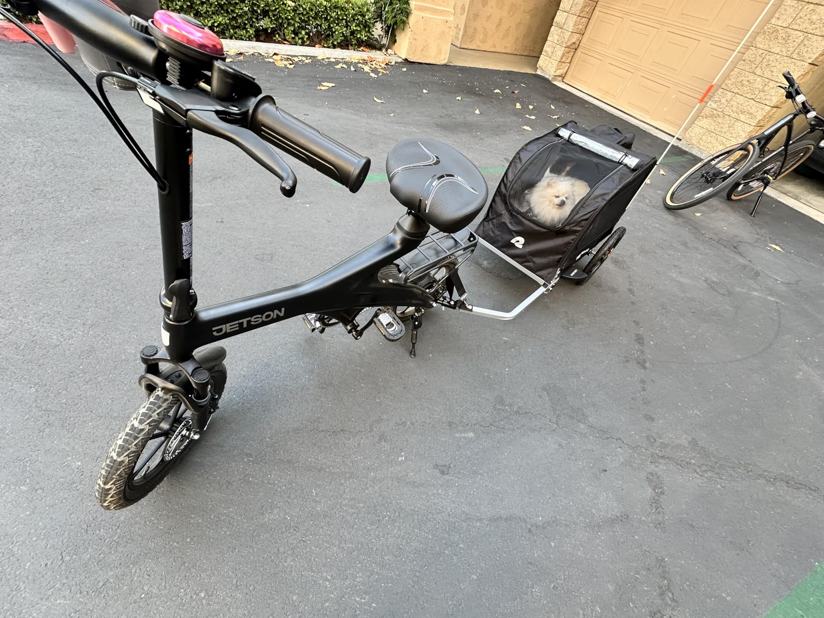 Retrospec Rover Waggin' Pet and Dog Bike Trailer with Weather-Resistant Canopy & Mesh Shield - Foldable Frame, 16in Wheels with Storage Pouch & Internal Safety Leash Supports up to 50 lbs customer photo 2