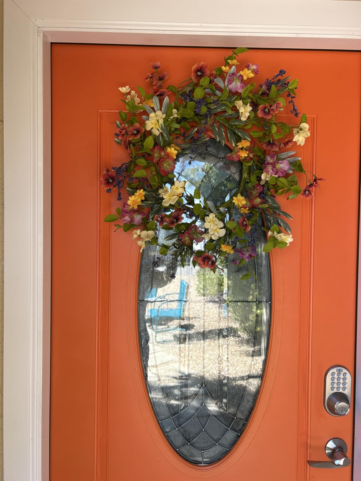 AMF0RESJ Artificial Fall Wreath for Front Door Autumn Wreath for Home Decor customer photo 2