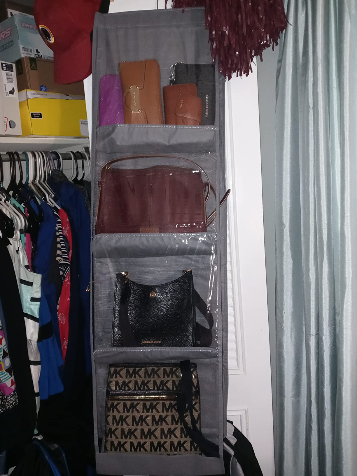 Purse Organizer for Closet, Heavy Duty Hanging Handbag Storage, Large Purse Hanger Organizer Insert Thicken Metal Hooks for Closet customer photo 1