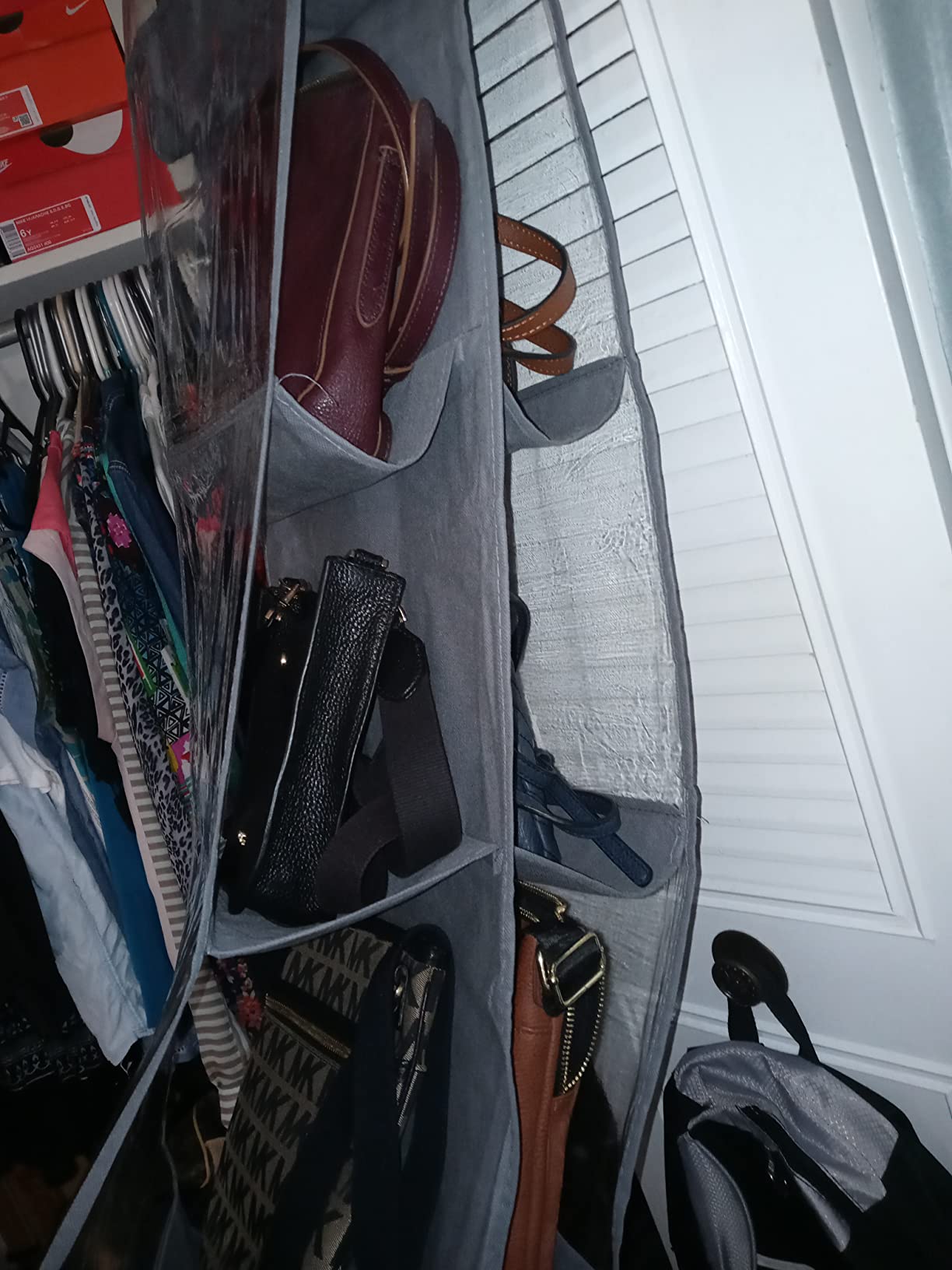 Purse Organizer for Closet, Heavy Duty Hanging Handbag Storage, Large Purse Hanger Organizer Insert Thicken Metal Hooks for Closet customer photo 2