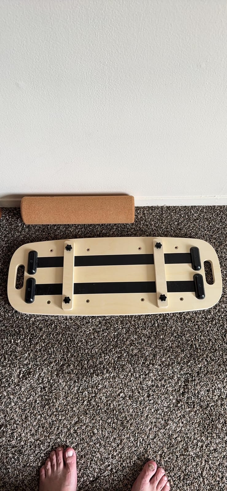 Balance Board Trainer, Wooden Balance Board with Adjustable Stoppers -3 Different Distance Options-Balance Exercise Equipment for Fitness Work customer photo 1