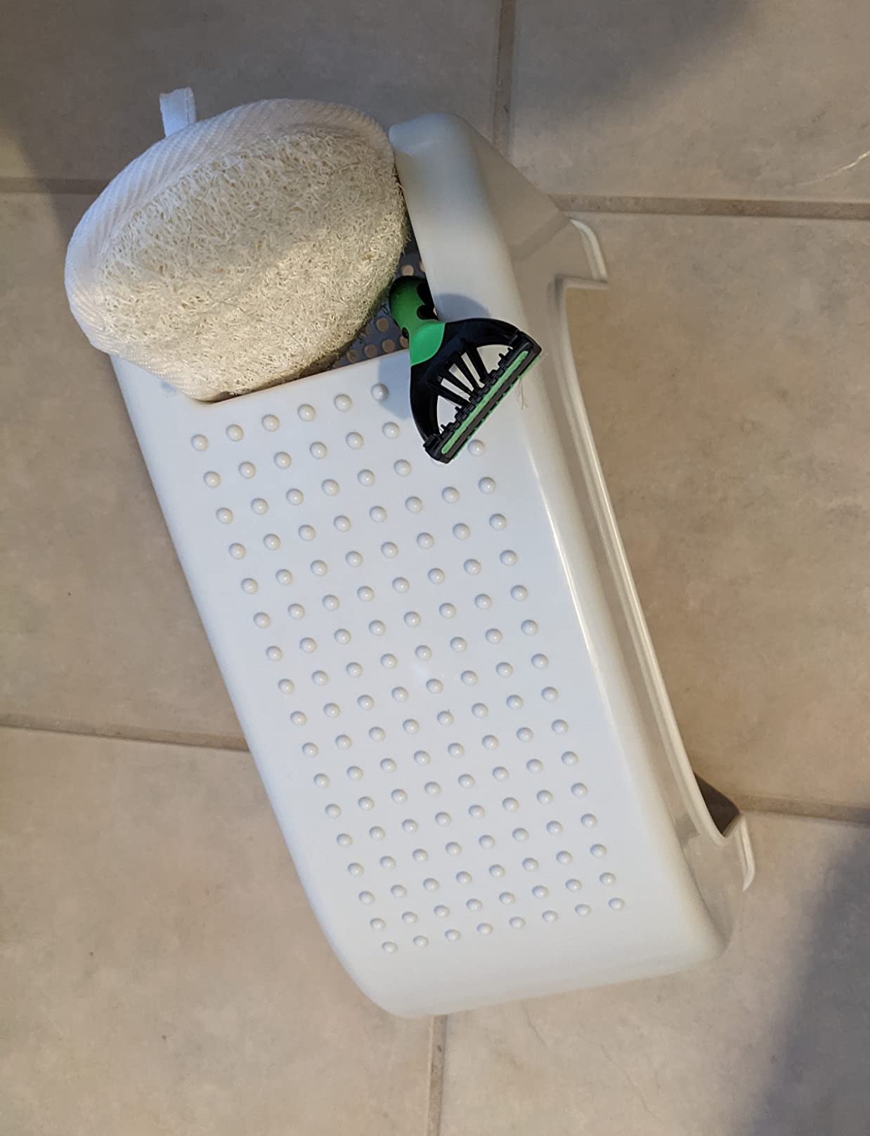 AmazeFan Shower Foot Rest, Shower Foot Stool for Shaving Legs, Pedicure Foot Rest Stand customer photo 1