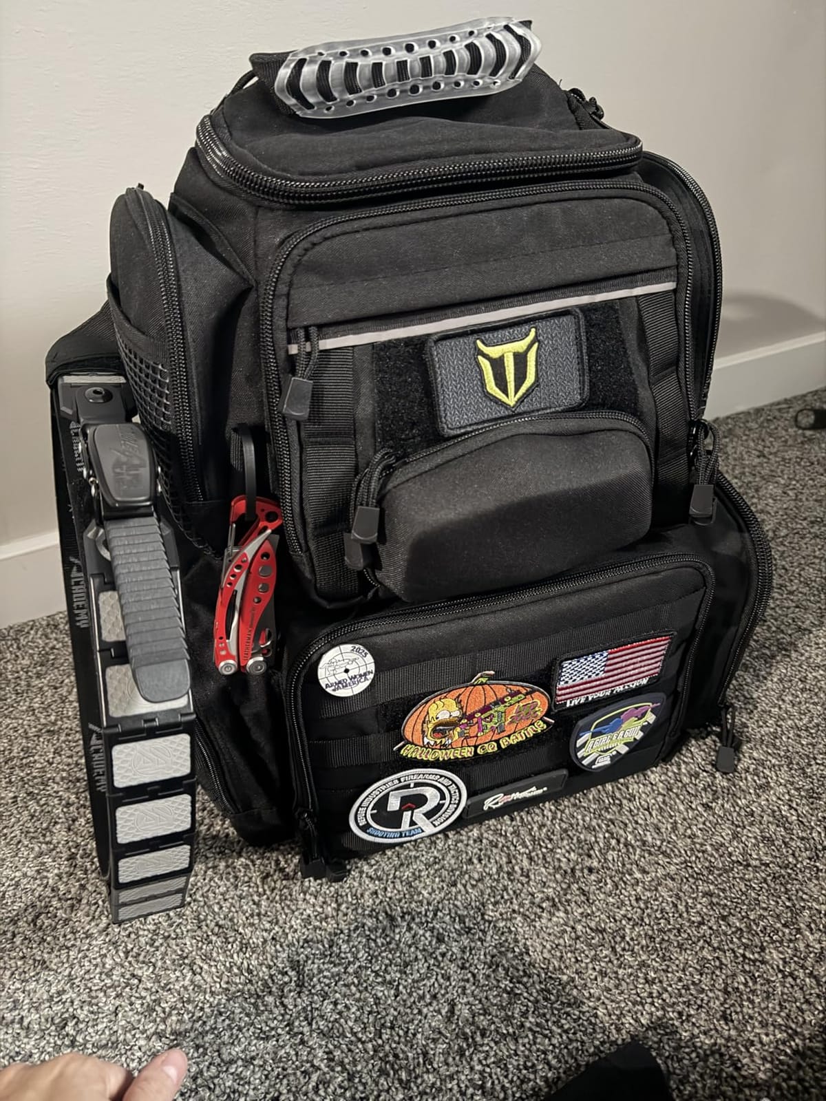 TIDEWE Gun Range Backpack for Handguns, Tactical Shooting Range Bag | 4 Removable Pistol Cases, Side Access to Pistols, Adjustable Ammo Storage, Hard Glasses Case, 900D Fabric, Rain Cover customer photo 2