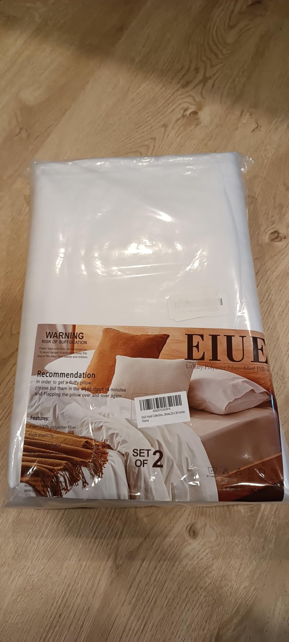 EIUE Hotel Collection Bed Pillows for Sleeping 2 Pack Queen Size，Pillows for Side and Back Sleepers,Super Soft Down Alternative Microfiber Filled Pillows,20 x 30 Inches customer photo 1