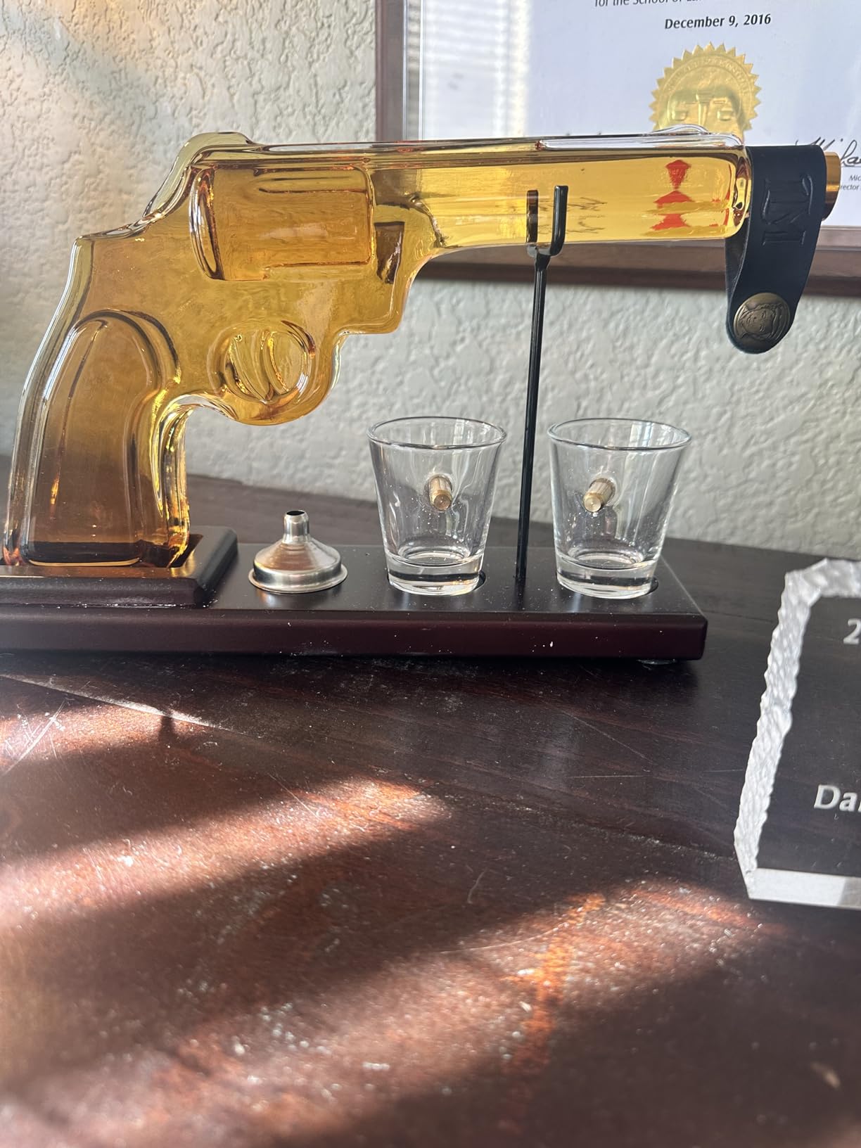 Whiskey Gun Decanter Set + 2 Bullet Glasses - Birthday Pistol Gifts for Men, Boyfriends Who Have Everything, Whiskey Gifts for Dad, Father, Husband, Boyfriend & Military Enthusiasts, Liquor Dispenser customer photo 1