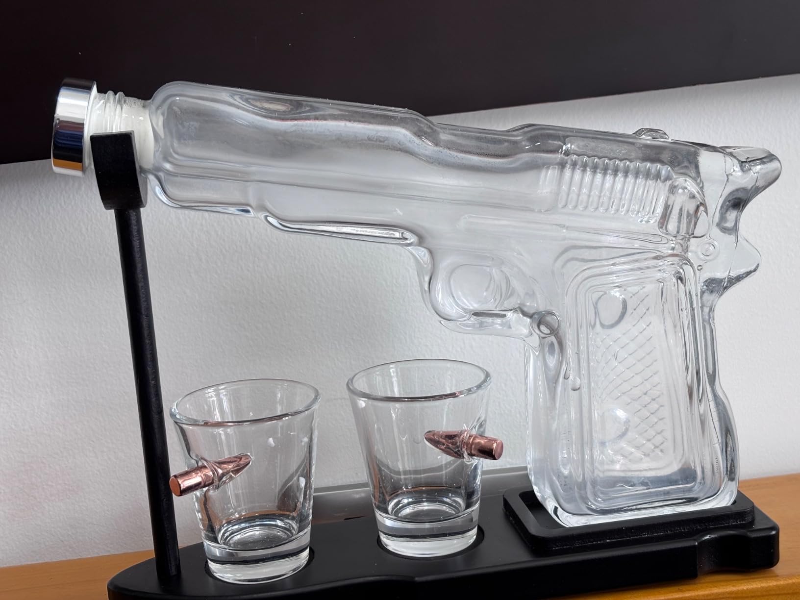 Whiskey Gun Decanter Set + 2 Bullet Glasses - Birthday Pistol Gifts for Men, Boyfriends Who Have Everything, Whiskey Gifts for Dad, Father, Husband, Boyfriend & Military Enthusiasts, Liquor Dispenser customer photo 2