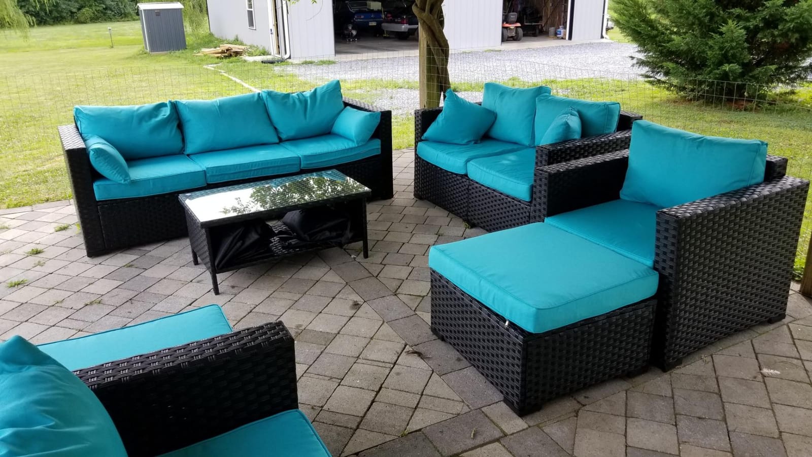 Rattaner Patio Furniture Sets 7 Pieces Outdoor Furniture Sectional Patio Couches Set with Storage Table Light Grey Cushions customer photo 2