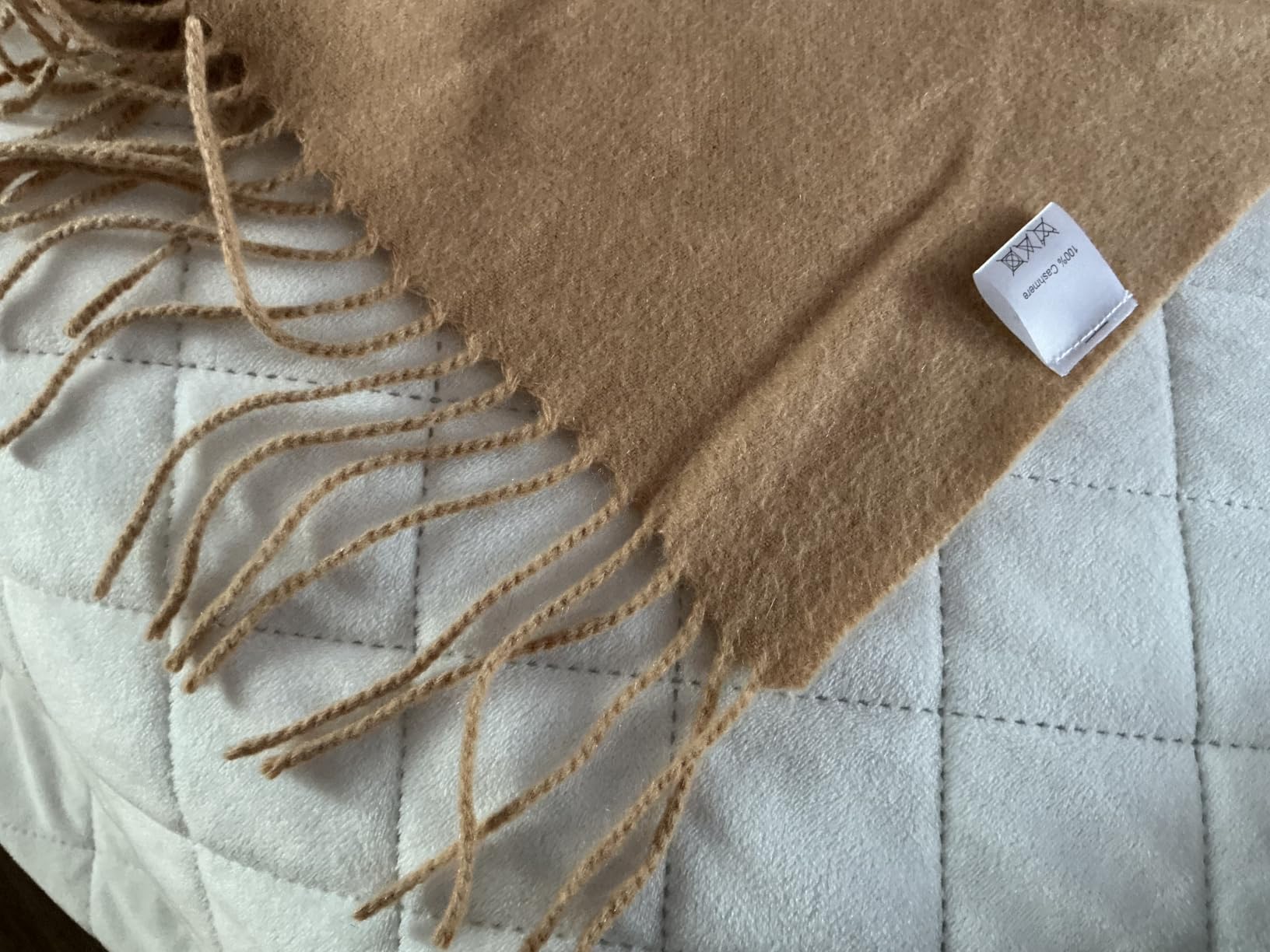 Velanio Luxury 100% Pure Cashmere Throw Blanket, Fringed Sofa 60x54 | Substantial Woven Drape, Hypoallergenic Comfort, Seven Elegant Colorways, Gentle Hand-Wash Care, Effortlessly Gift-Ready customer photo 2