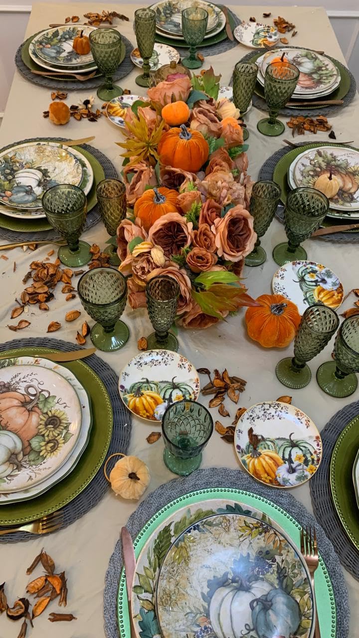 Diahom Pumpkin Decor 12pcs Artificial Velvet Fall Thanksgiving Decoration customer photo 2