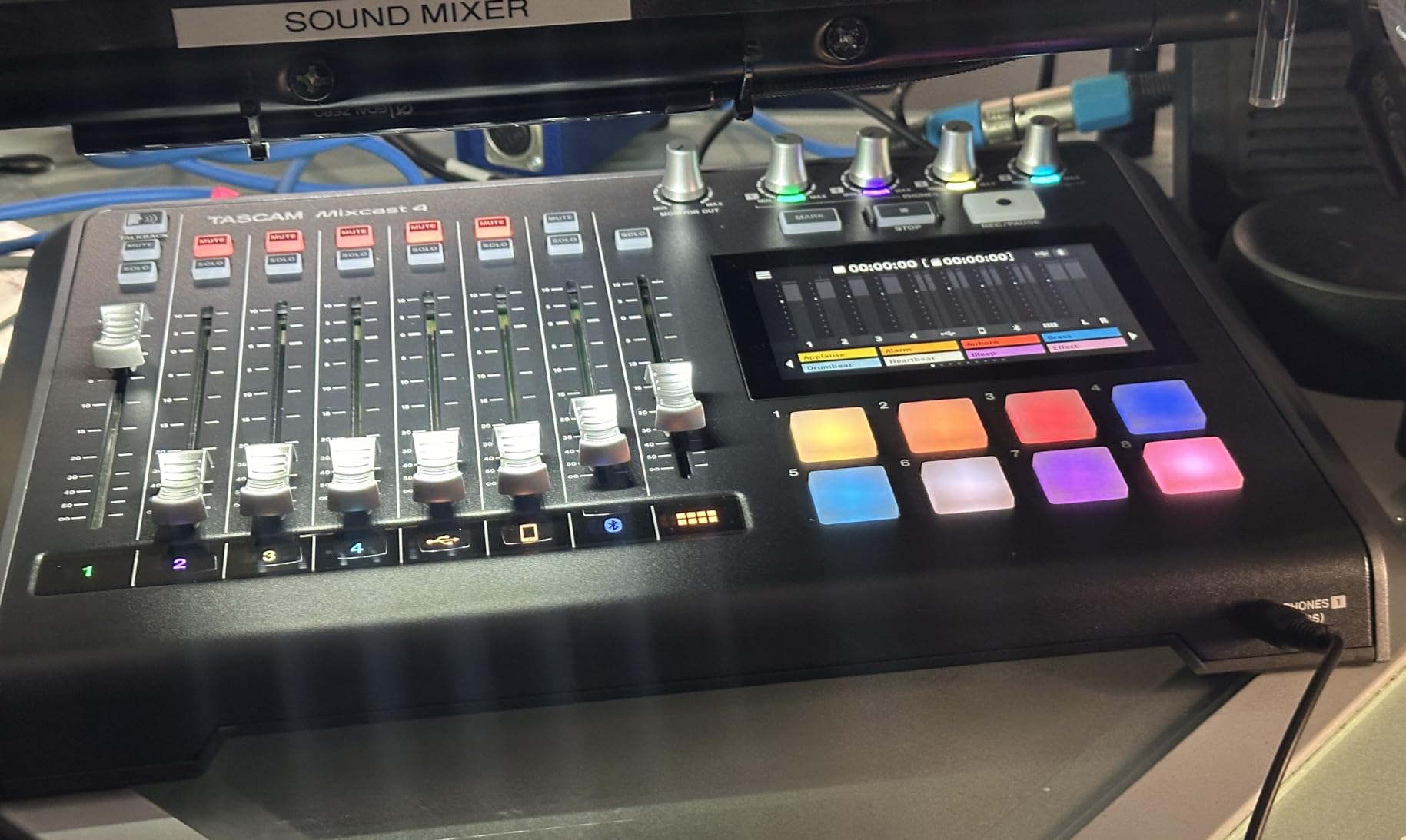 TASCAM Mixcast 4 Podcast Streaming Mixer, Recorder, and USB Audio Interface - Four XLR/TRS Mic Inputs, Touch Screen and Editing Software Included customer photo 2
