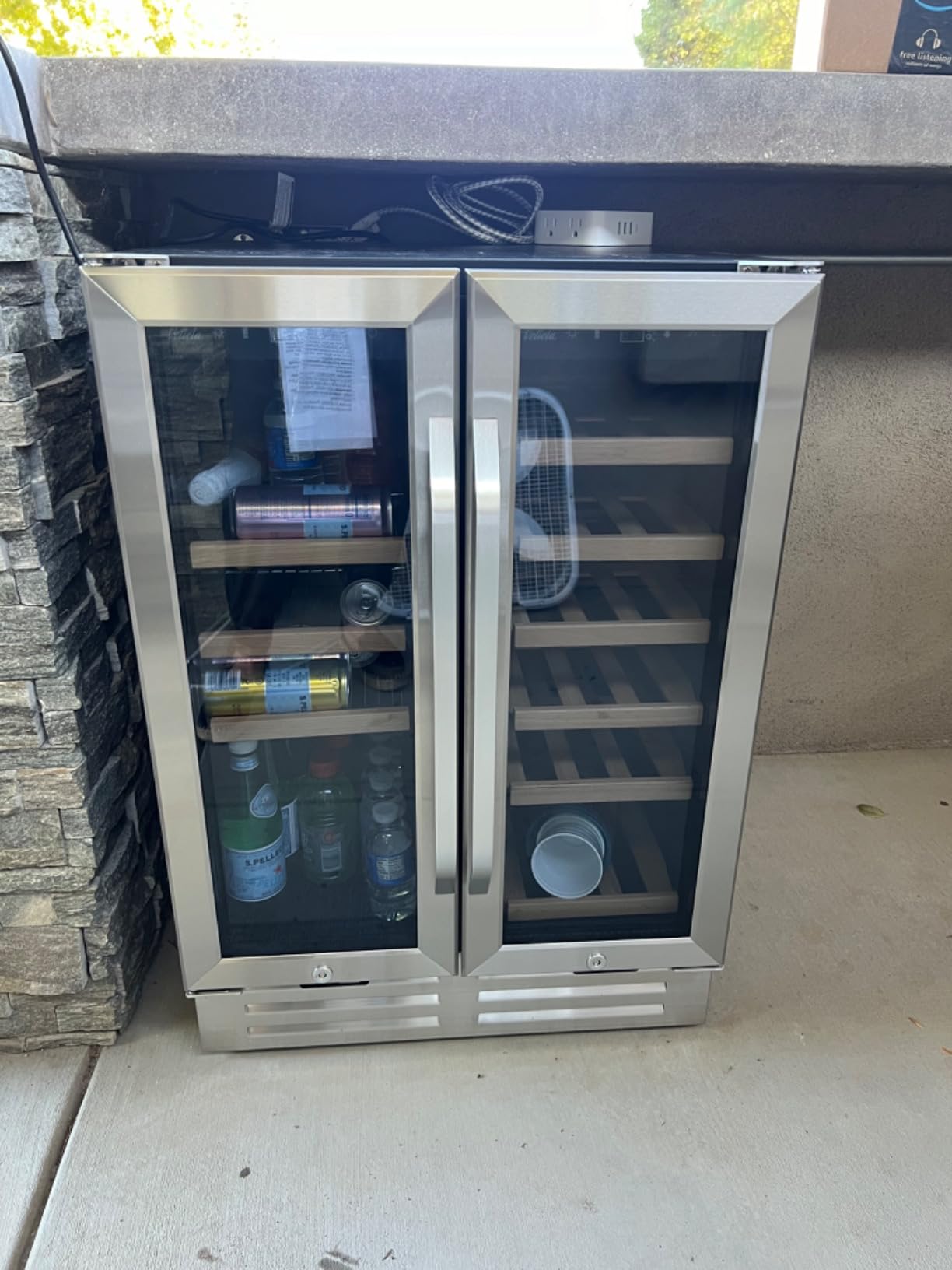 Wine and Beverage Refrigerator, 24 Inch Dual Zone Fridge with Glass Door, Built-In Cooler with Powerful and Quiet Cool System/18 Bottles and 88 Cans Capacity customer photo 2