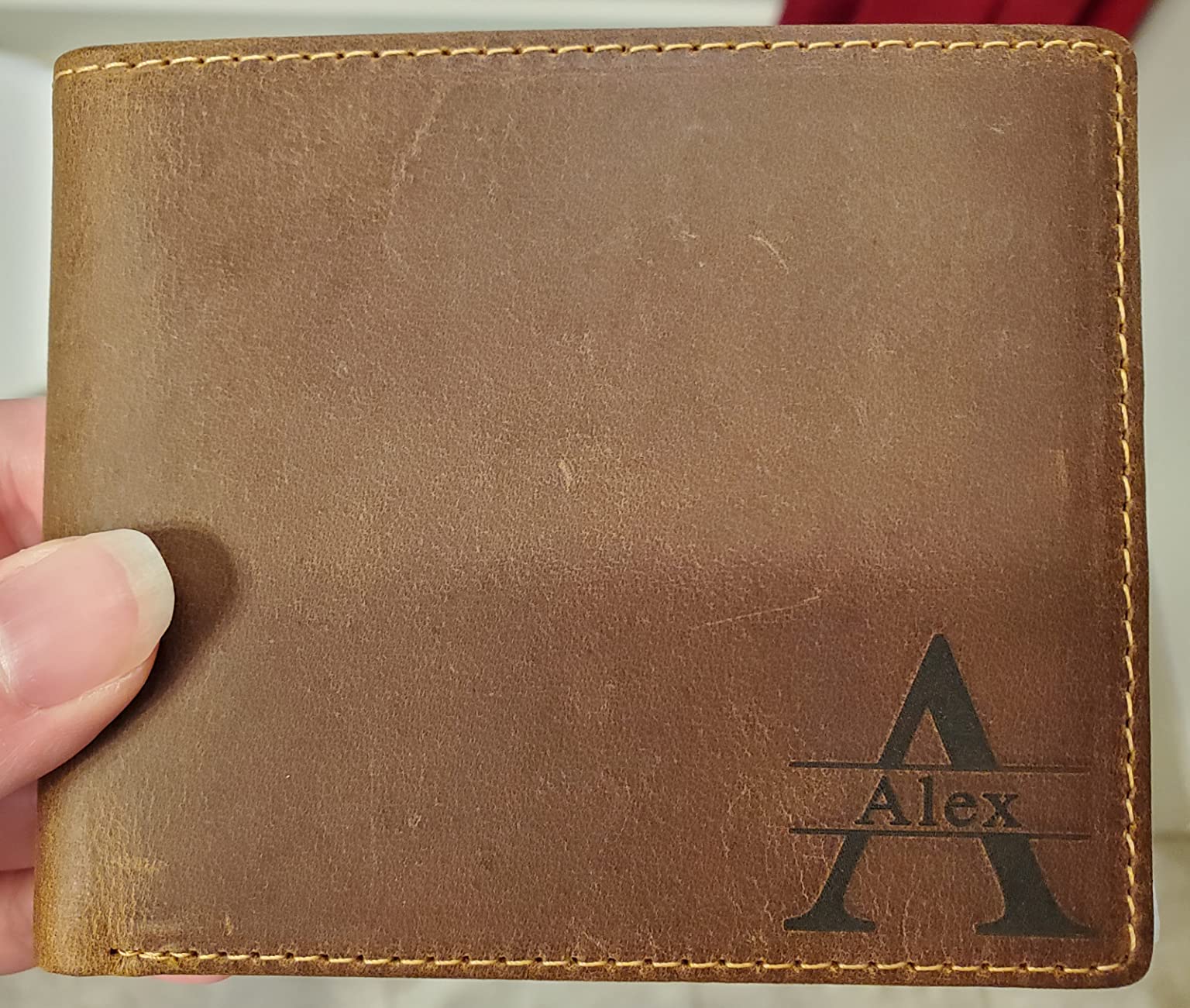 Mens Wallet Engraved Leather Wallets Personalized Mens Gifts for Husband from Wife Custom Wallet for Man Anniversary Christmas Birthday gift customer photo 1