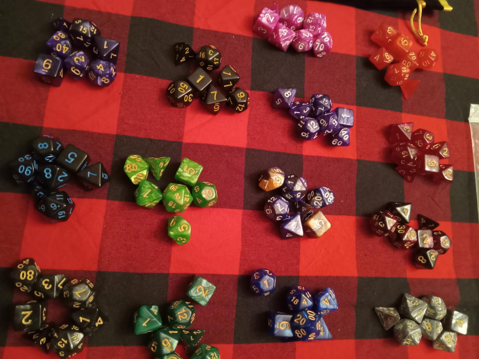 CiaraQ 182pcs Polyhedral Dice Set for Dungeon and Dragons MTG Table Games | 26 Role-Playing Dice Sets for D&D with Storage Bag. 7 dice each (D4-D20), Classic Numbers, Ages 14+ customer photo 1