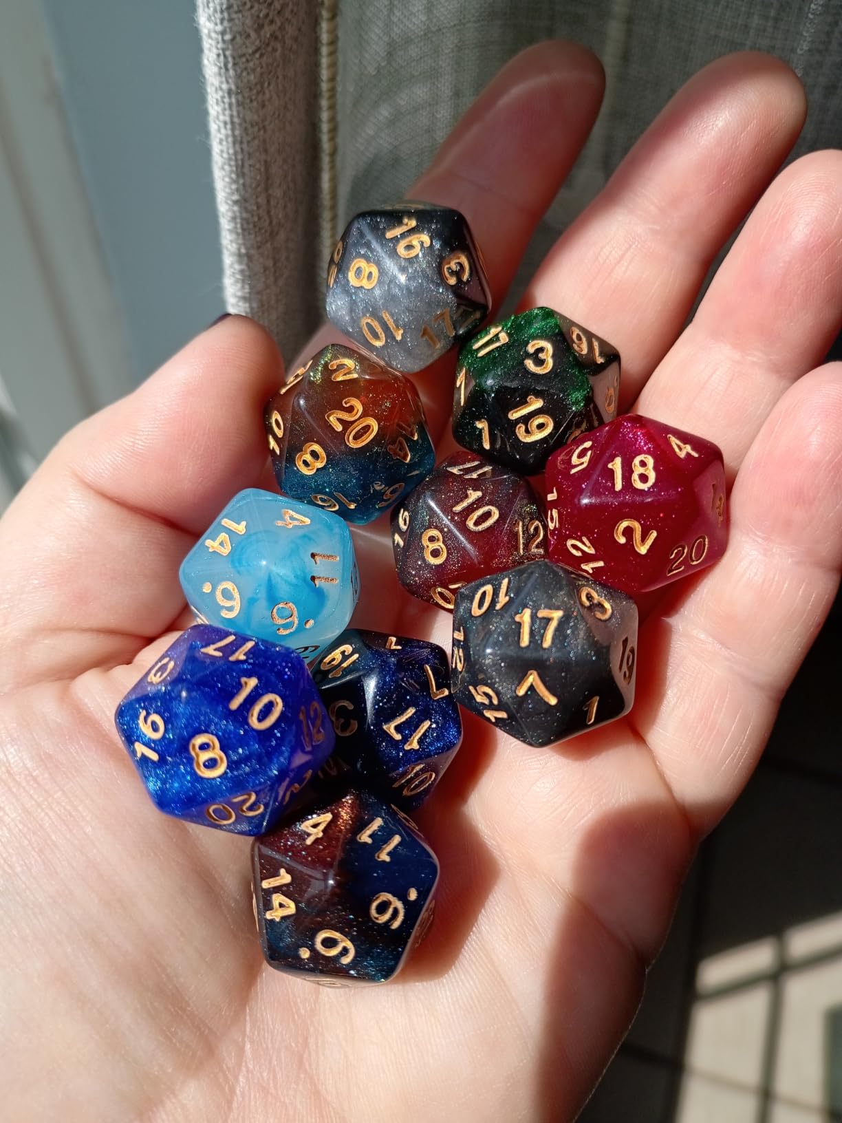 CiaraQ 182pcs Polyhedral Dice Set for Dungeon and Dragons MTG Table Games | 26 Role-Playing Dice Sets for D&D with Storage Bag. 7 dice each (D4-D20), Classic Numbers, Ages 14+ customer photo 2