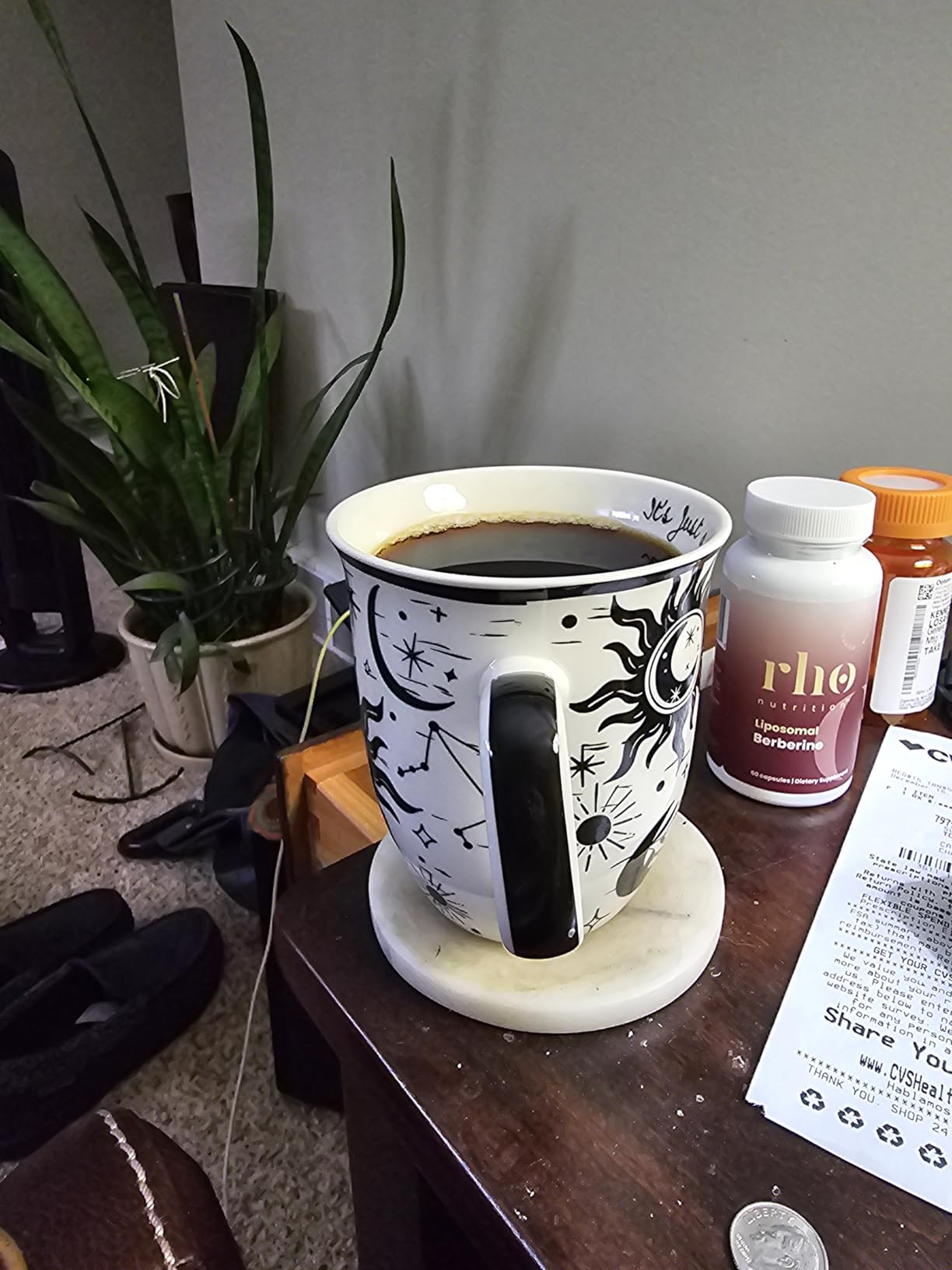 Karma Gifts 16 oz Black and White Boho Mug Cat - Cute Coffee and Tea Mug - Ceramic Coffee Mugs for Women and Men customer photo 1