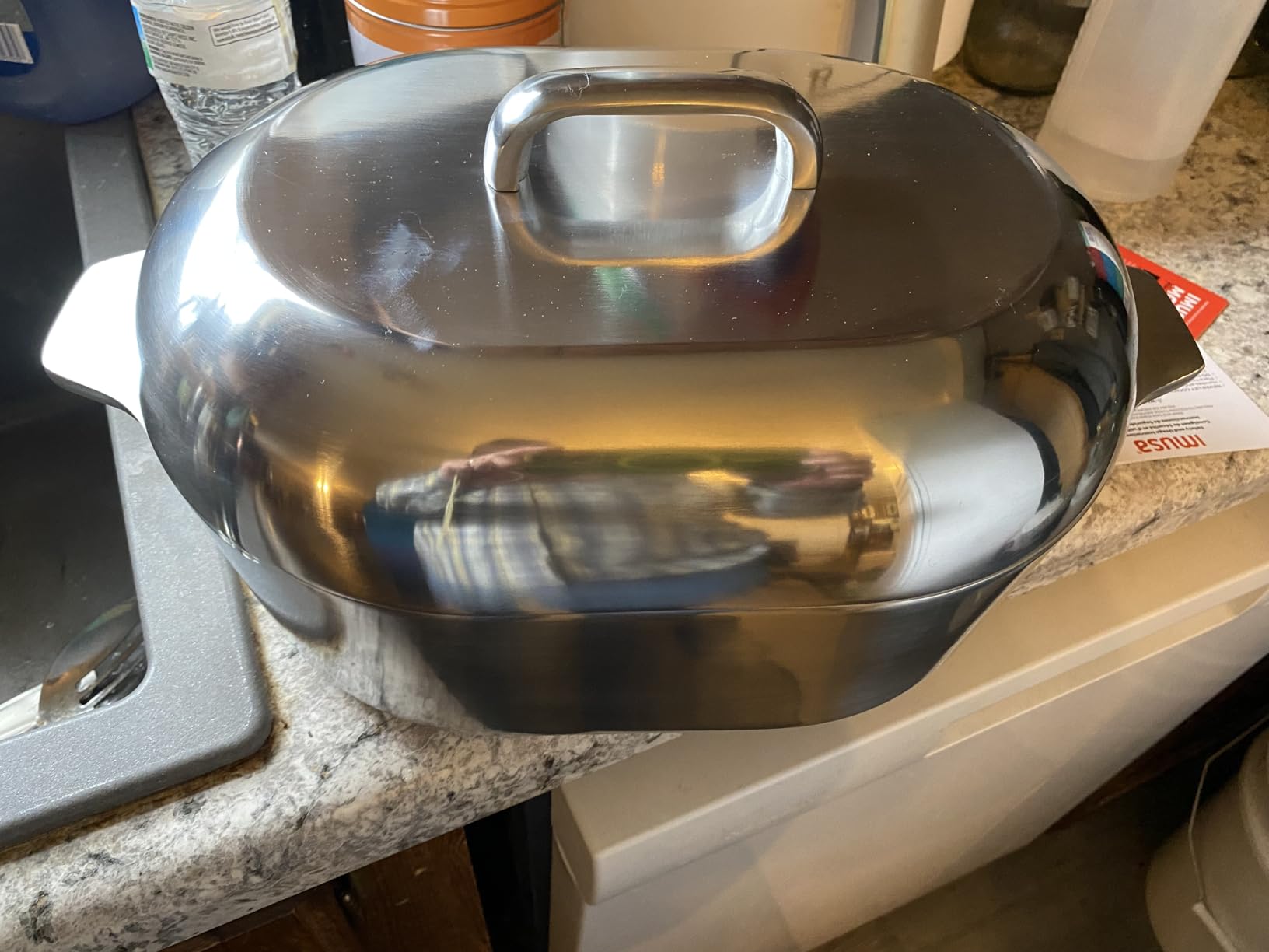 IMUSA 13 Inch Cajun Cast Aluminum Oval Roaster with Lid for Vegetables | Mirror-Polished Finish, Lid and Dual Side Handles, Roasting Meats, Great for Family Meals customer photo 1