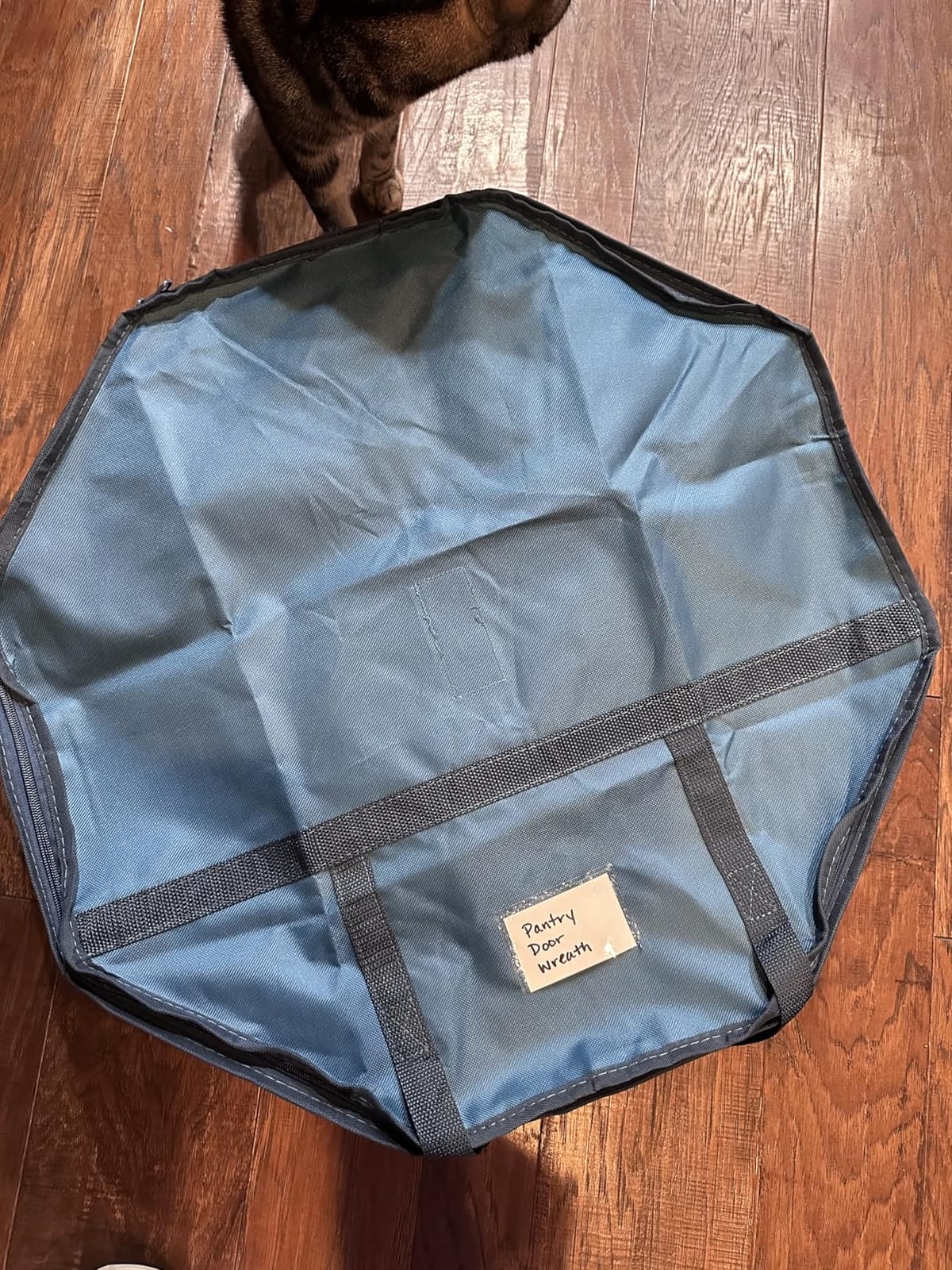 Wreath Storage Container - Hard Shell Christmas Wreath Storage Bag with Interior Pockets, Dual Zipper and Handles - 24