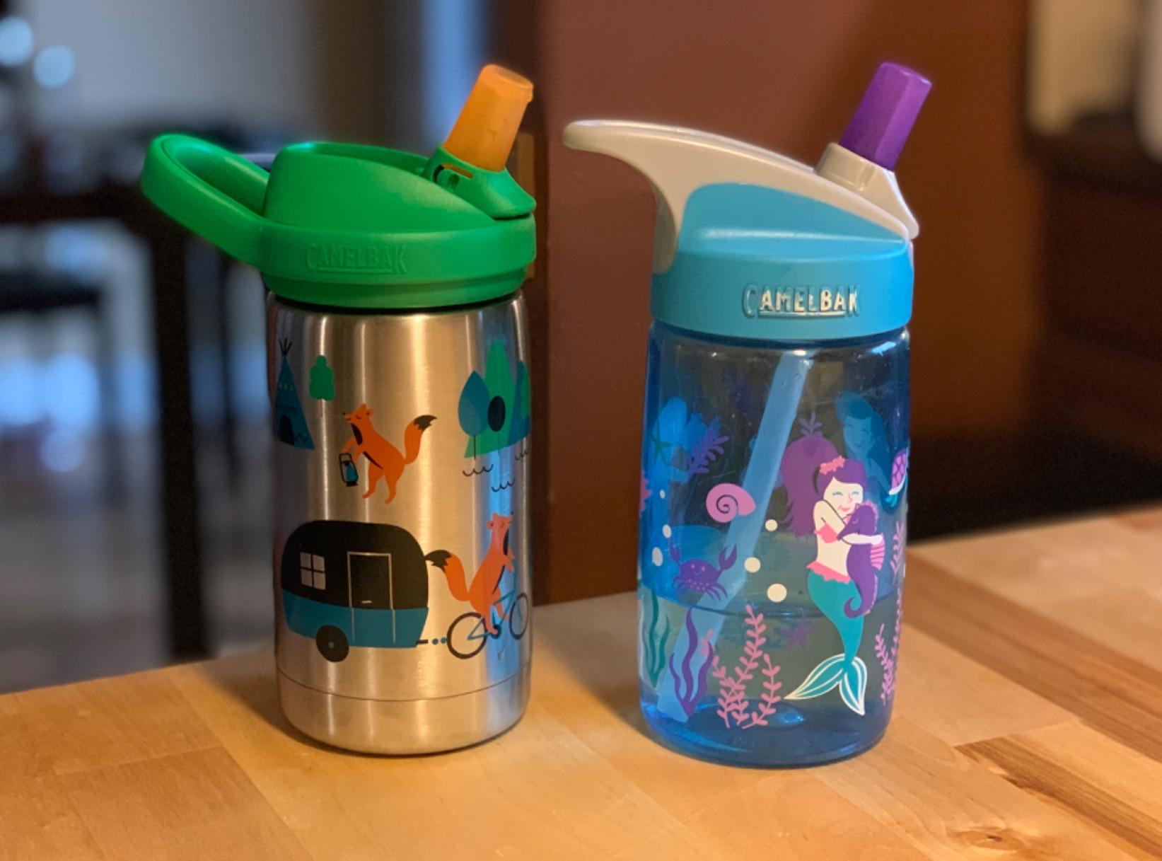 CamelBak Eddy+ Kids Stainless Steel Bite Valve Water Bottle 12oz, Biking, Bite Valve Straw System, Vacuum Insulated Steel, Spill Resistant Design, Integrated Carry Handle, Dishwasher Safe Design customer photo 2