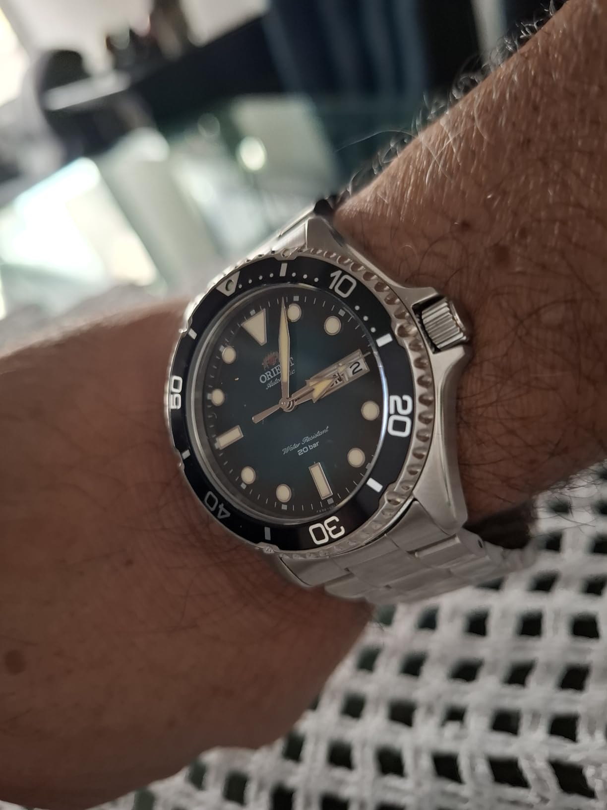 Orient RA-AA08 | Automatic / Hand-Winding Movement | 41.8 mm Stainless Steel Case | Sapphire Crystal | 200 m Diver Style Watch | Dot Index customer photo 1