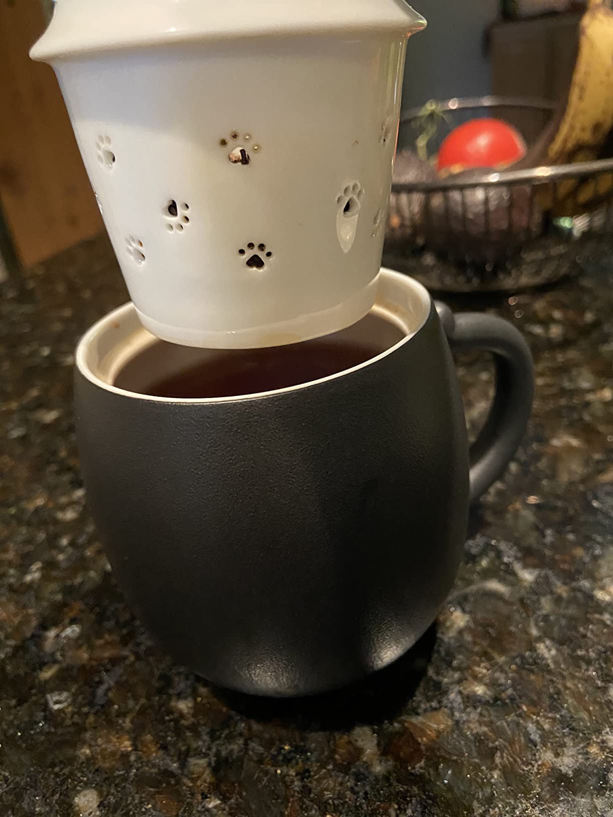 HEER Black Cat Ceramic Tea Mug 13.5oz with Infuser and Lid, Black | Cat Lover & Cat Mom Birthday Gift for Women, Perfect for Loose Leaf Tea, Tea Strainer Cup for Home & Office Use customer photo 2