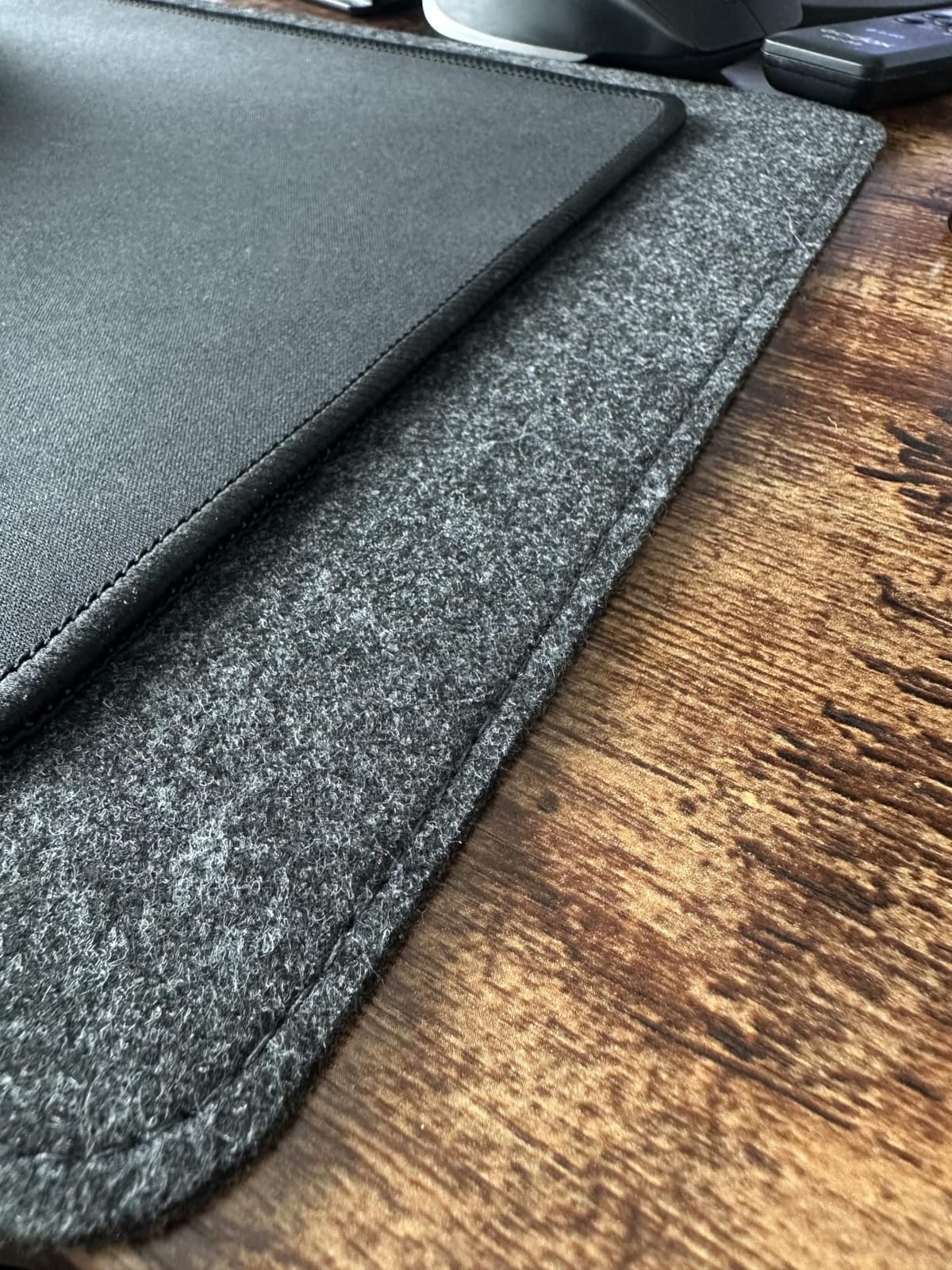 DAWNTREES Felt Desk Mat, Computer Mat for Desk, Dark Gray (36x12Inches) | Non-Slip Large Felt Mouse Pad and Keyboard Mat, Felt Desk Pad for Office and Home, Desktop Protection customer photo 1
