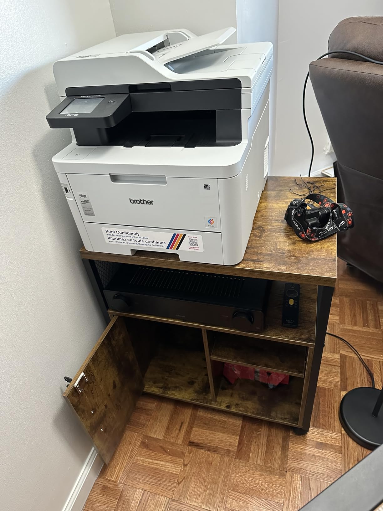 Unikito Rolling File Cabinet, Lateral Filing Cabinet on Wheels Mobile Office Printer Stand with Door and Open Storage Shelf customer photo 1