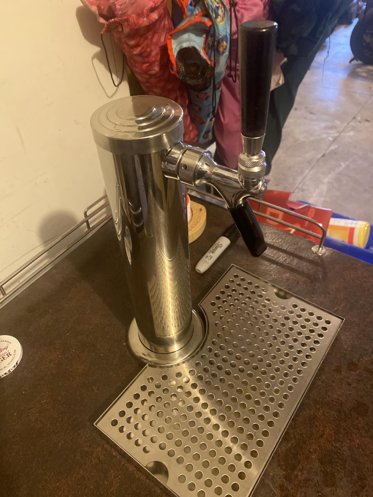 MRbrew Single Tap Draft Beer Tower, Stainless Core Beer Faucet Stainless Steel 3'' Flange Brewing Tower Dispenser Kit with Self-Closing Faucet Spring customer photo 2