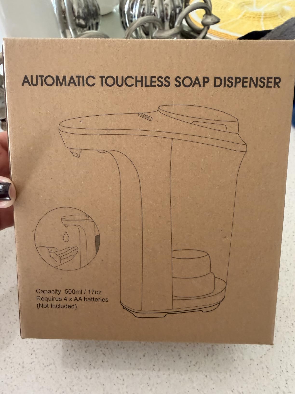 Automatic Soap Dispenser, 17oz Touchless Liquid Dish Soap Dispenser Kitchen | 17OZ Large Capacity, Infrared Sensor, 5 Adjustable Soap Levels, Hand Dispenser for Bathroom Kitchen Sink, Battery Operated customer photo 1