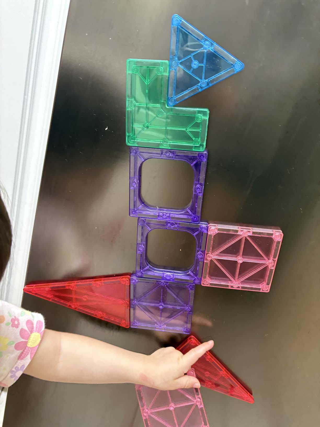OugerToy 104PCS Magnetic Tiles STEM Building Blocks for Kids Ages 3-9 | Educational Stacking Toys with Car Bases, Creative Construction Gift for Boys Girls customer photo 1