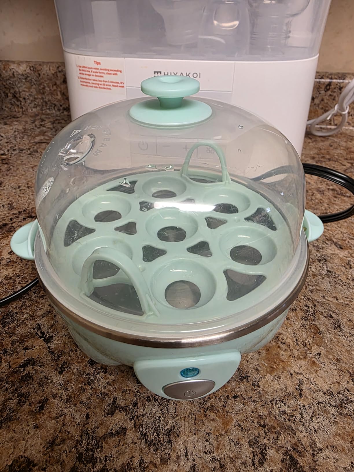 Elite Gourmet EGC648 Egg Boiler Cooker, 7-Egg Poacher/Omelet Maker, Steel | Cooks soft, medium, or hard-boiled eggs, also scrambles - auto shut-off with buzzer - measuring cup included - BPA-free customer photo 2
